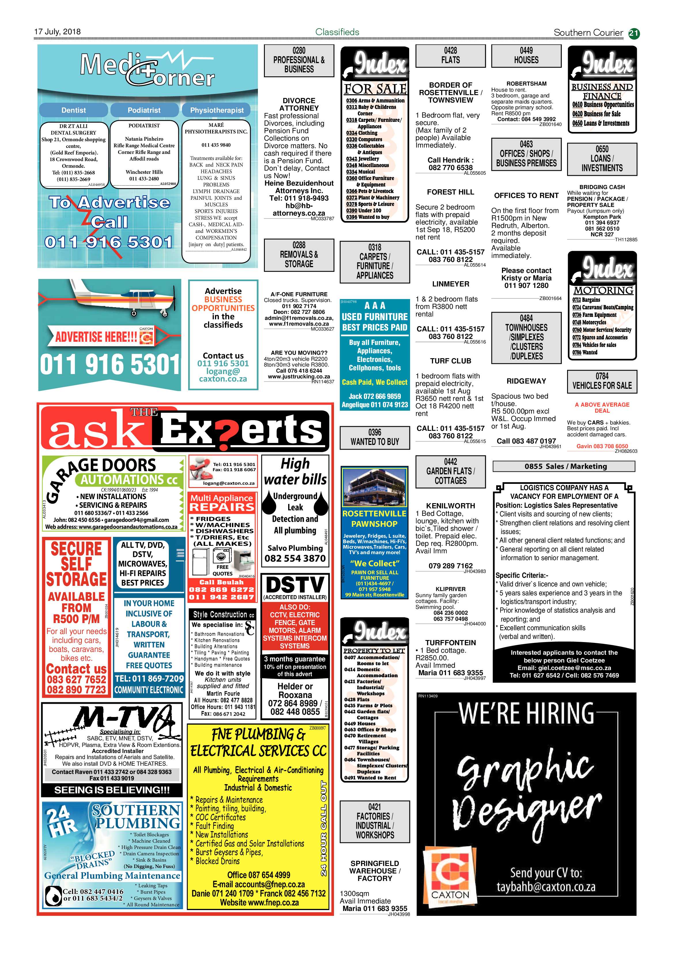 Southern Courier 17 July 2018 page 21