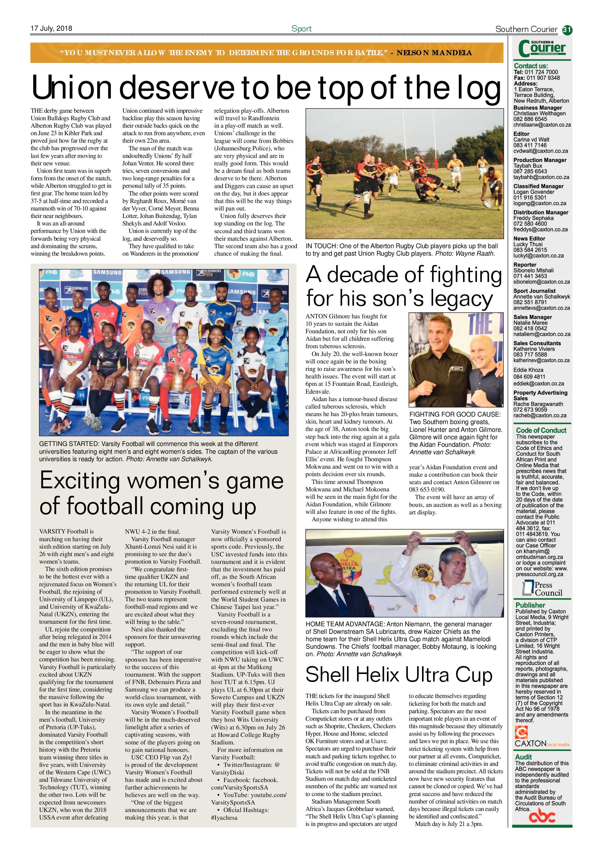 Southern Courier 17 July 2018 page 31