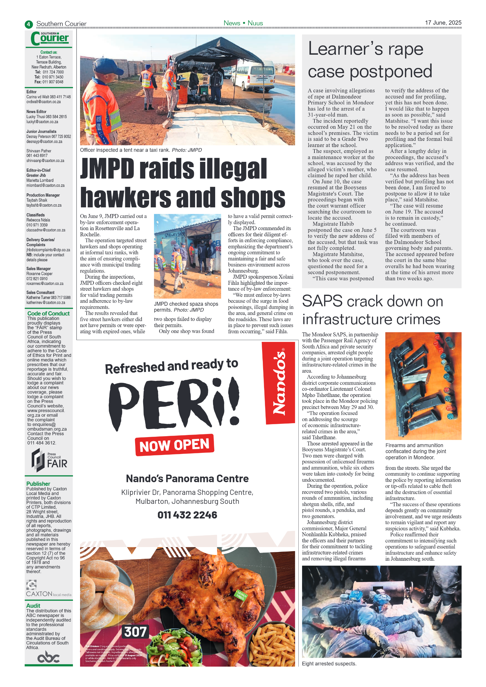 Southern Courier 17 June 2025 page 4