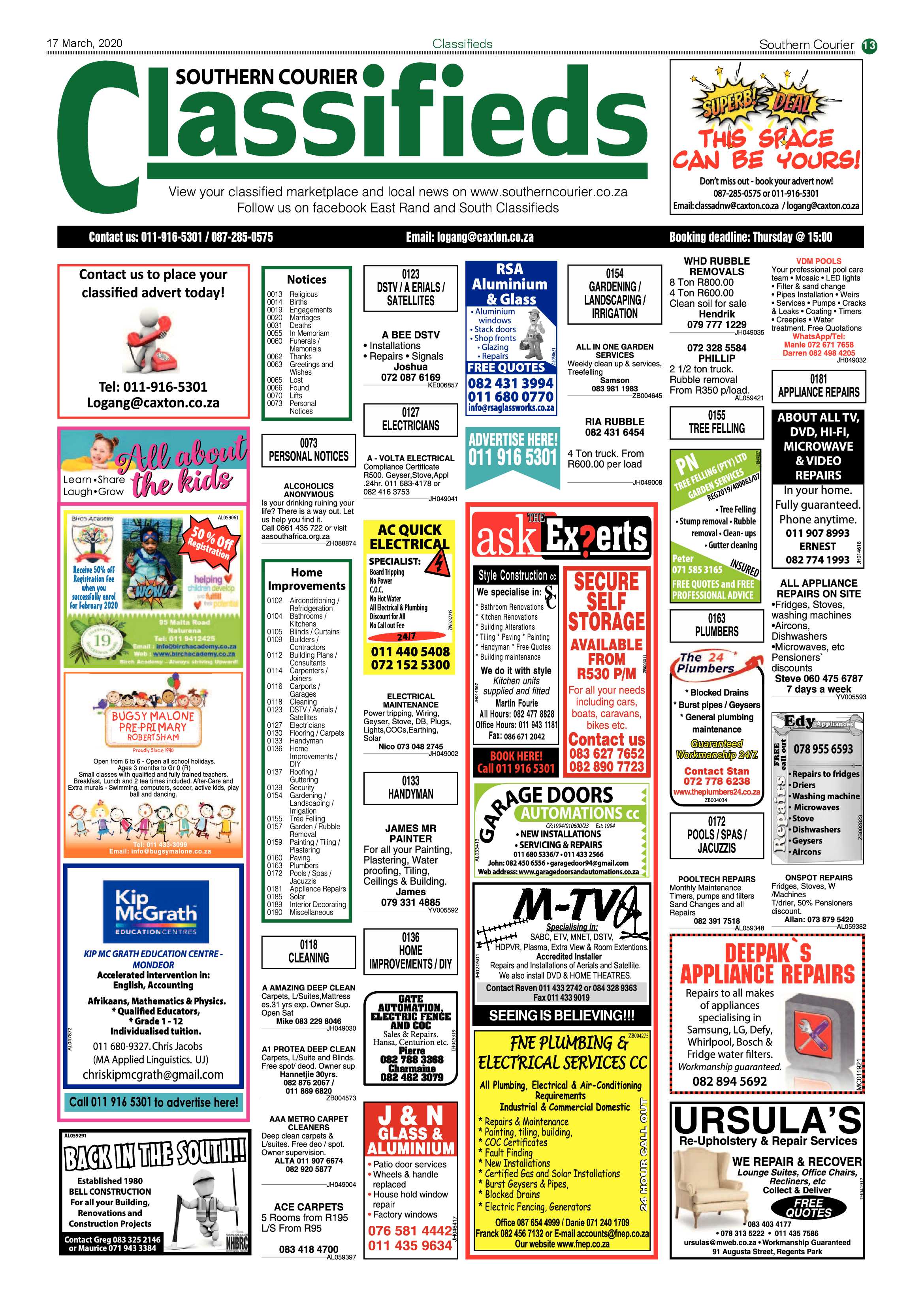 Southern Courier 17 March 2020 page 13