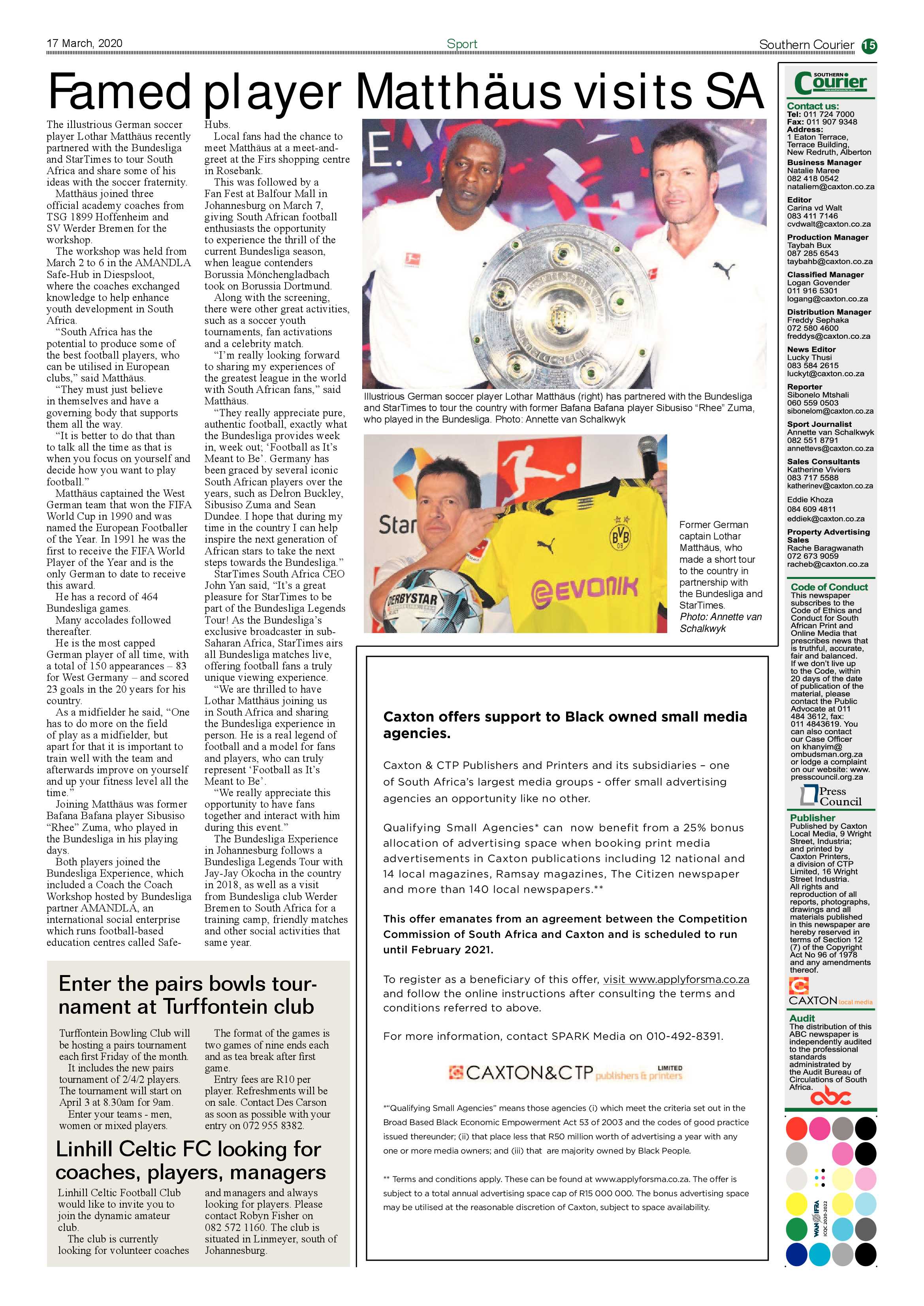 Southern Courier 17 March 2020 page 15