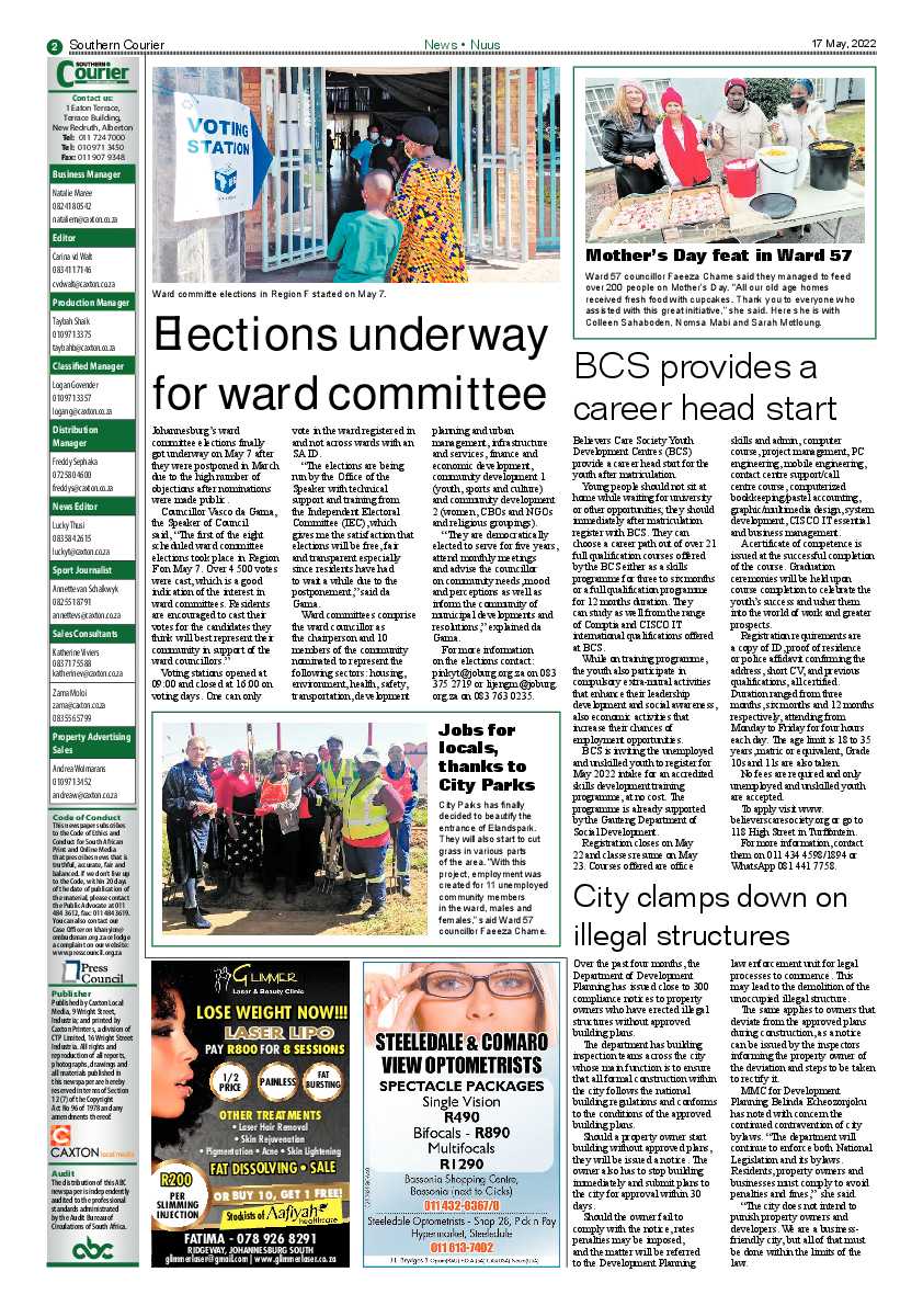Southern Courier 17 May 2022 page 2