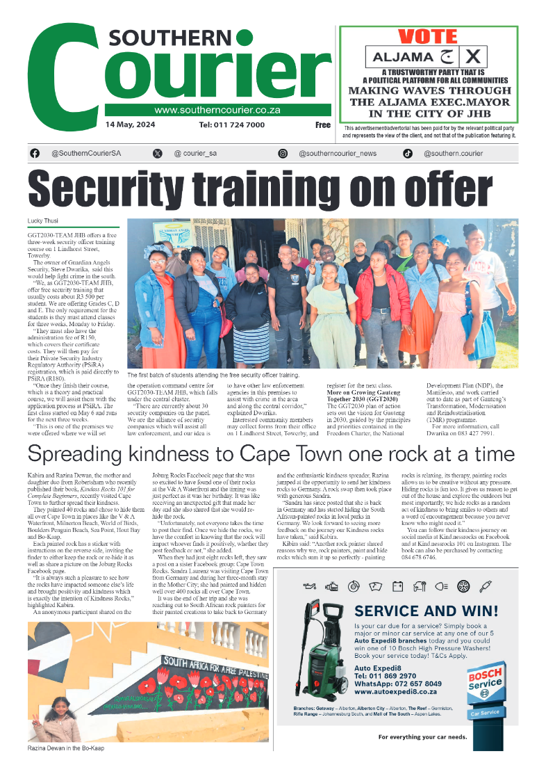 Southern Courier 17 May 2024 page 1