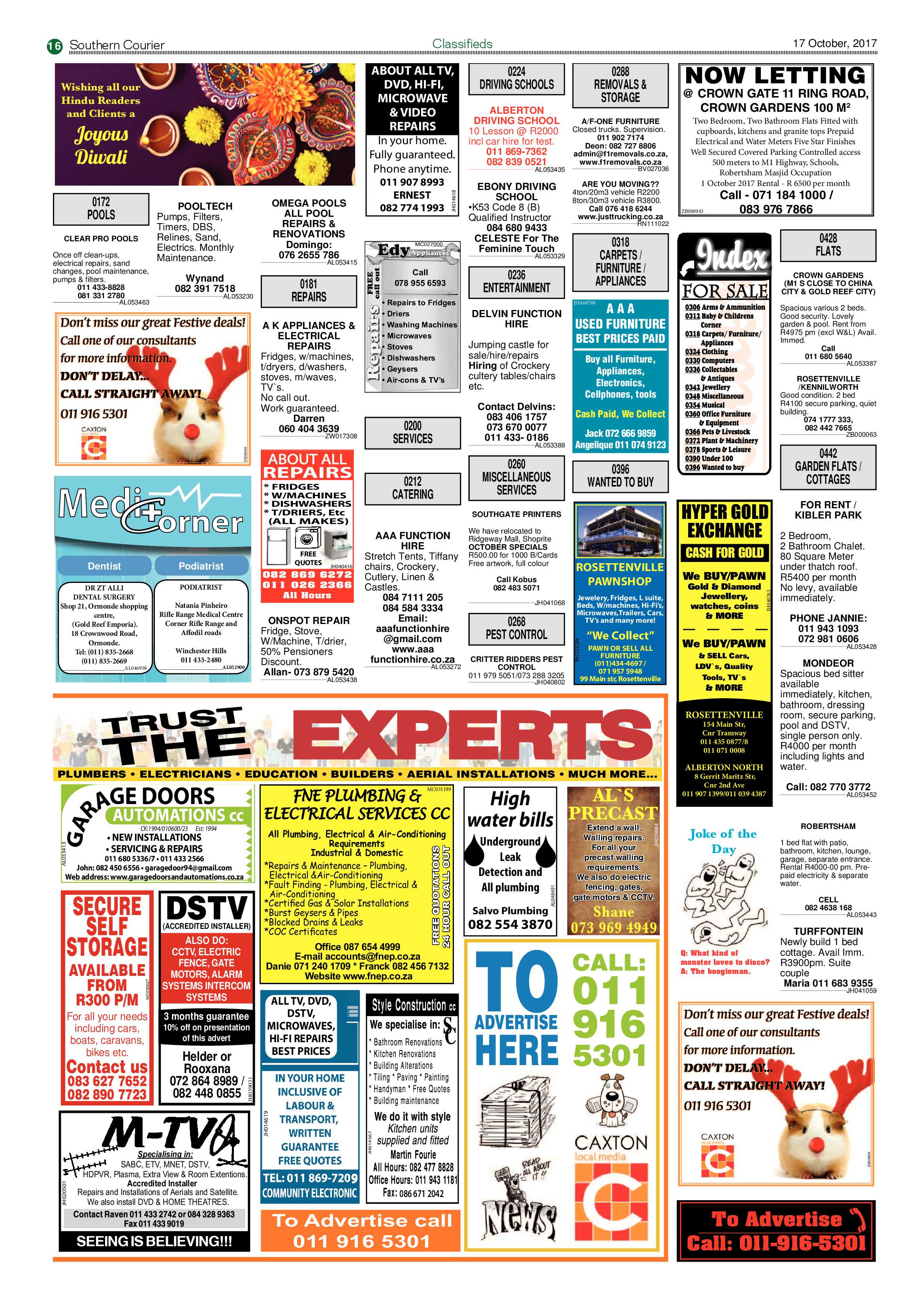 Southern Courier 17 October 2017 page 16