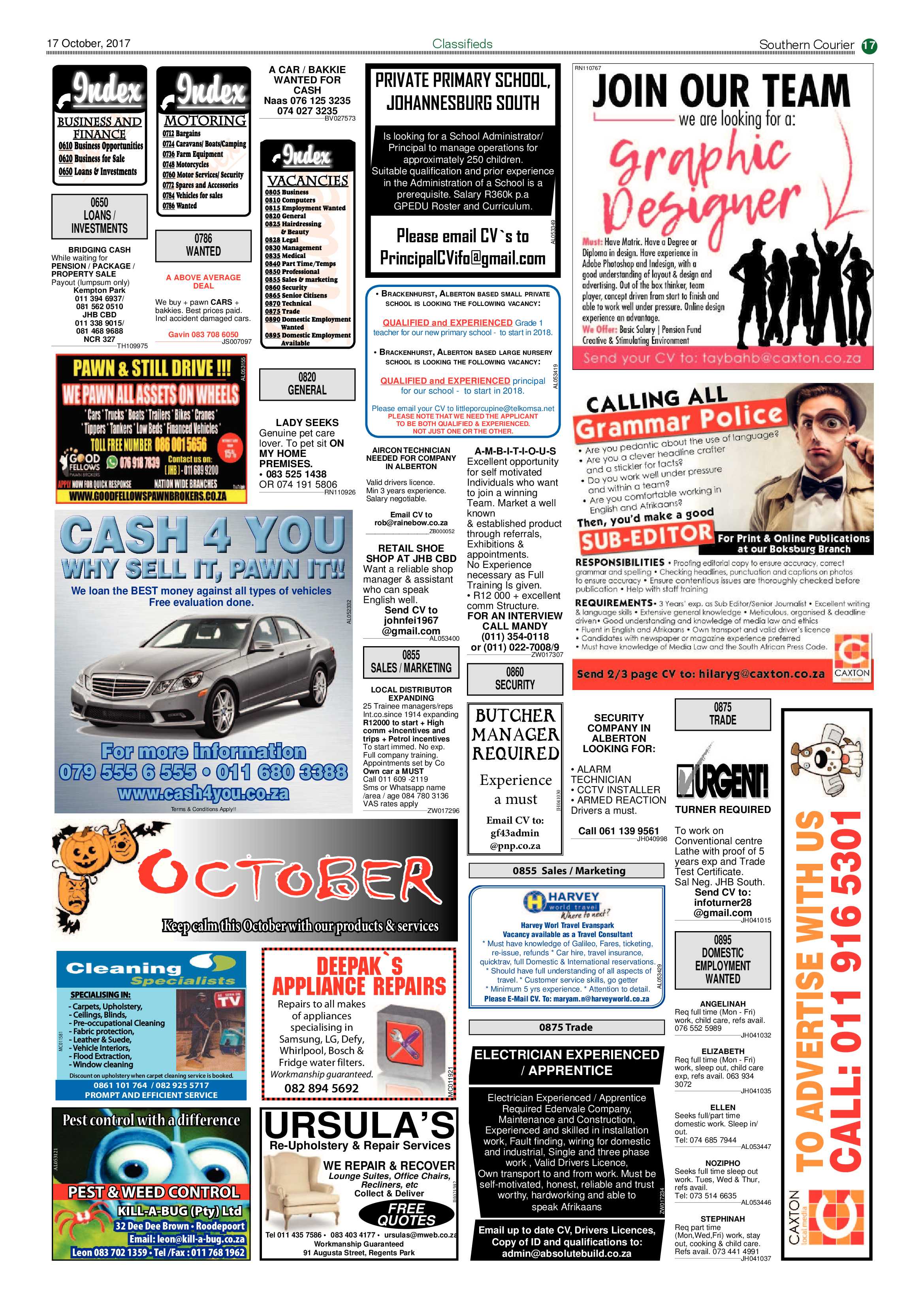 Southern Courier 17 October 2017 page 17