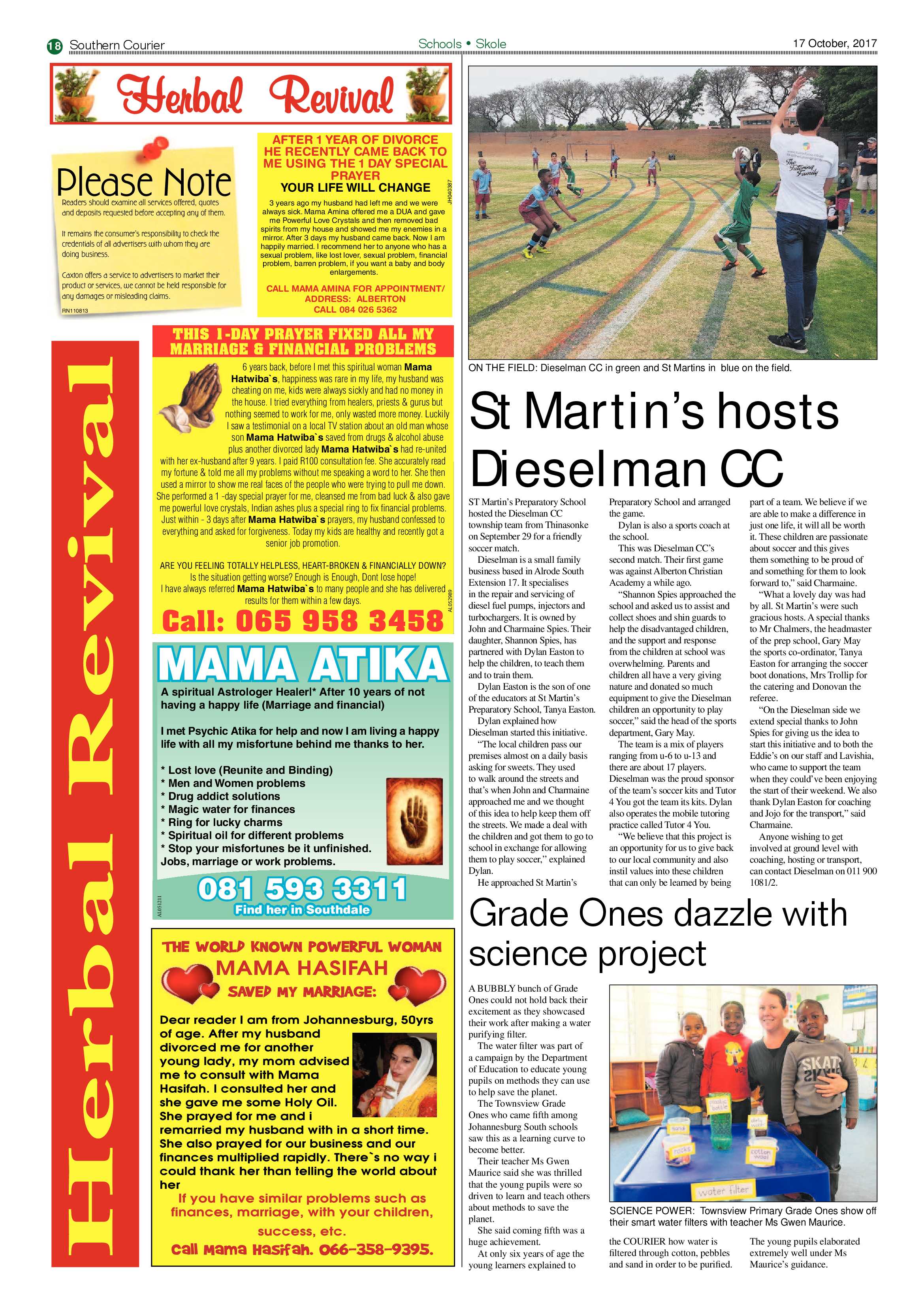 Southern Courier 17 October 2017 page 18