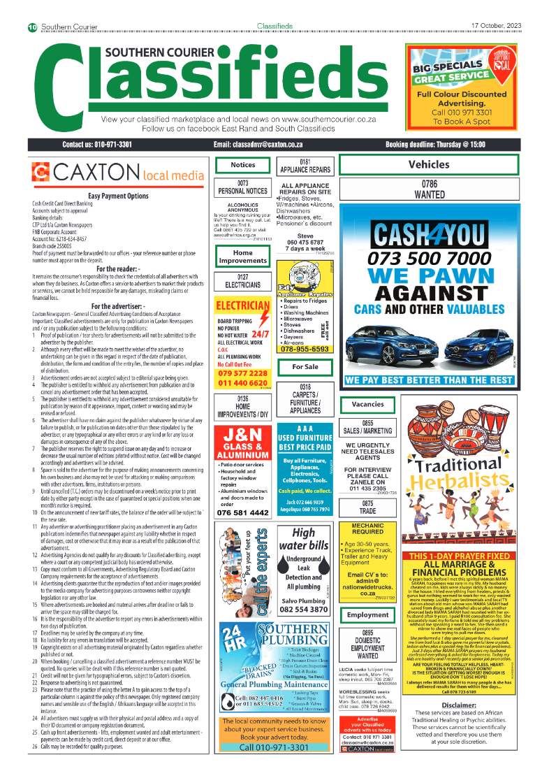 Southern Courier 17 October 2023 page 10