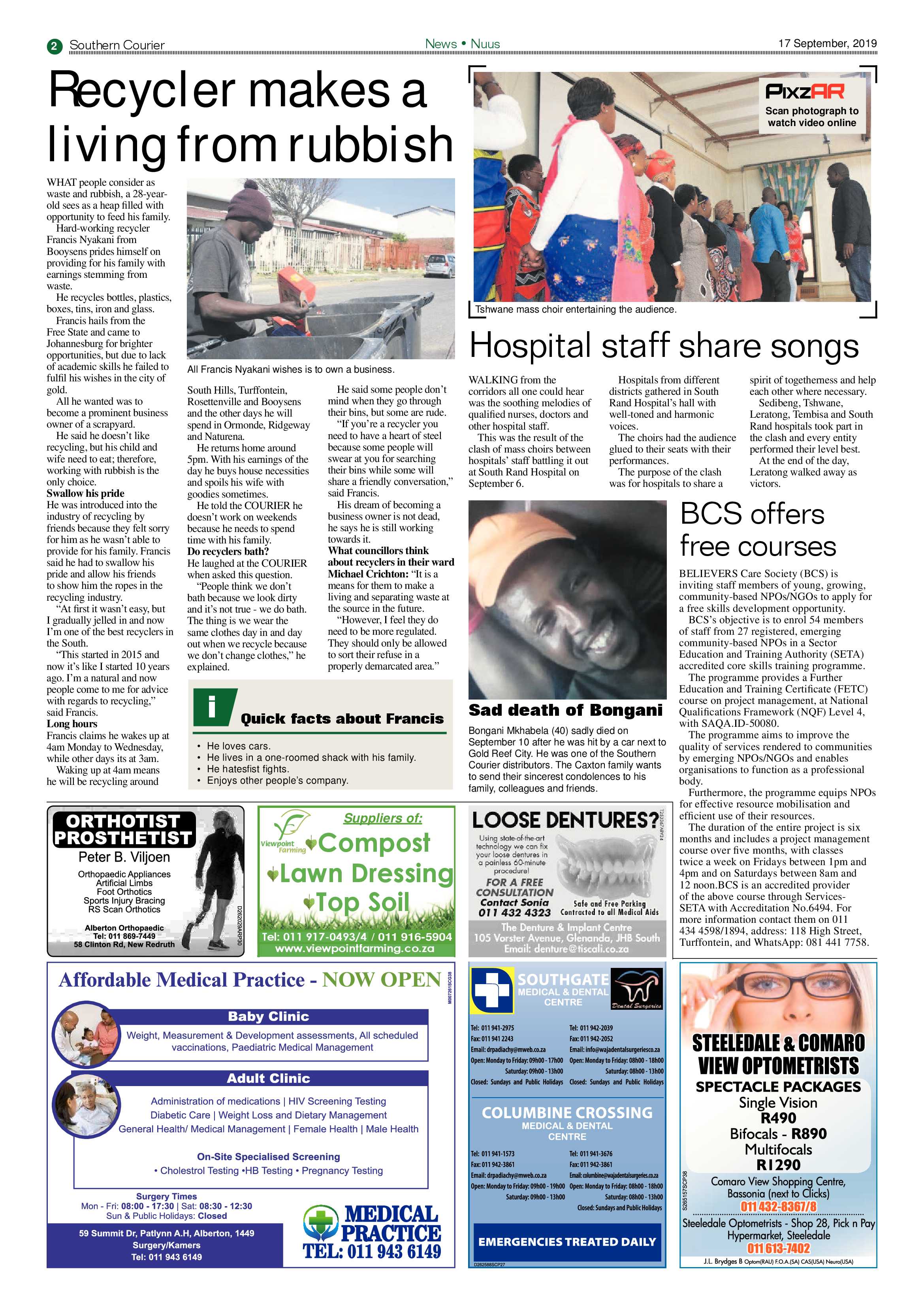 Southern Courier 17 September 2019 page 2