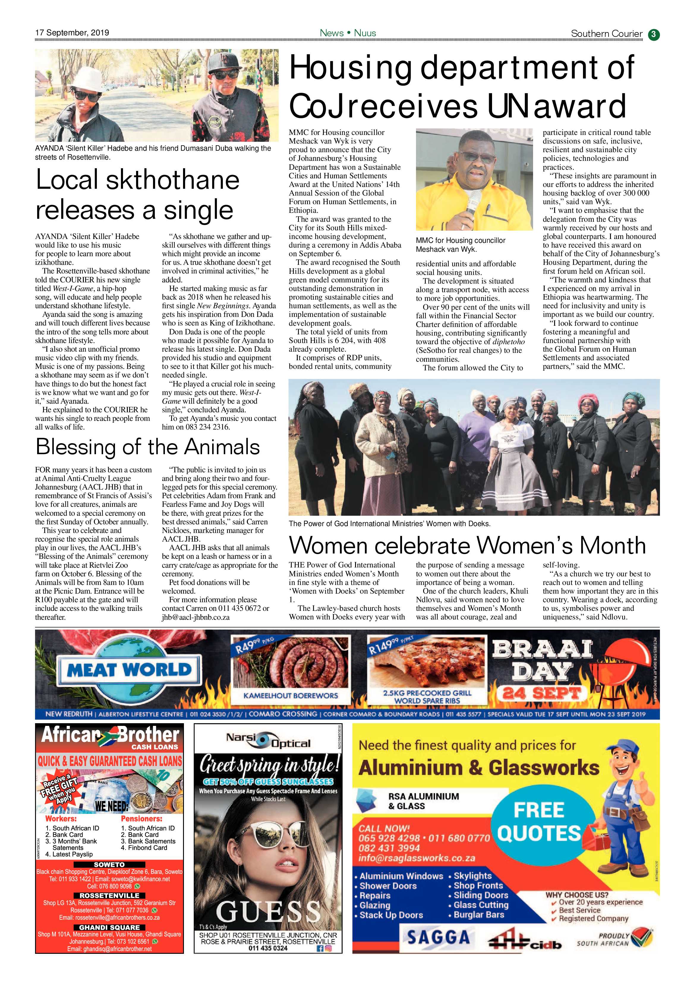 Southern Courier 17 September 2019 page 3