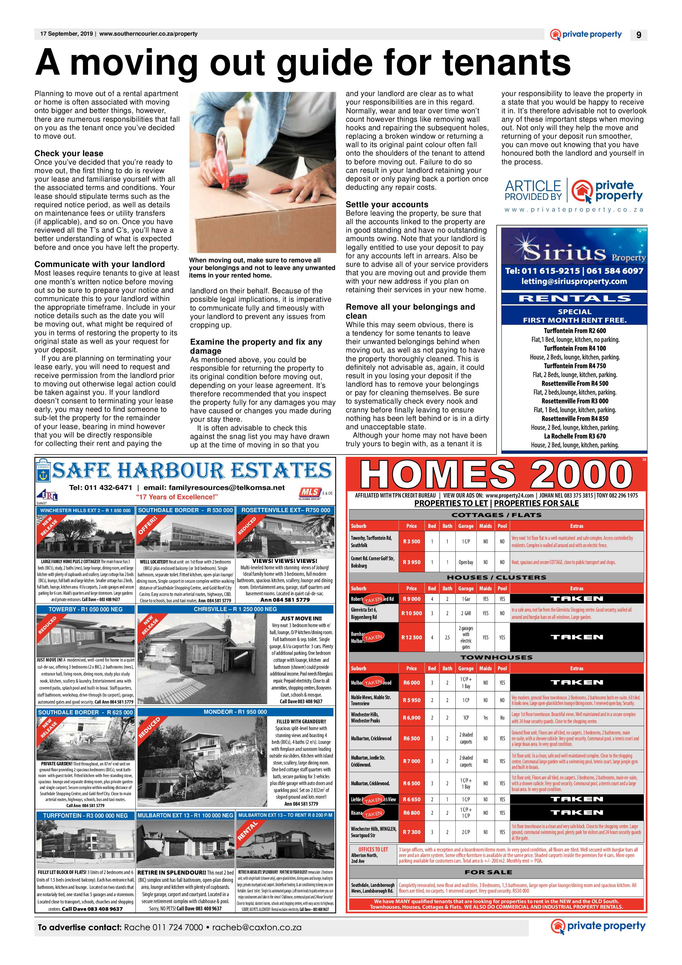 Southern Courier 17 September 2019 page 9