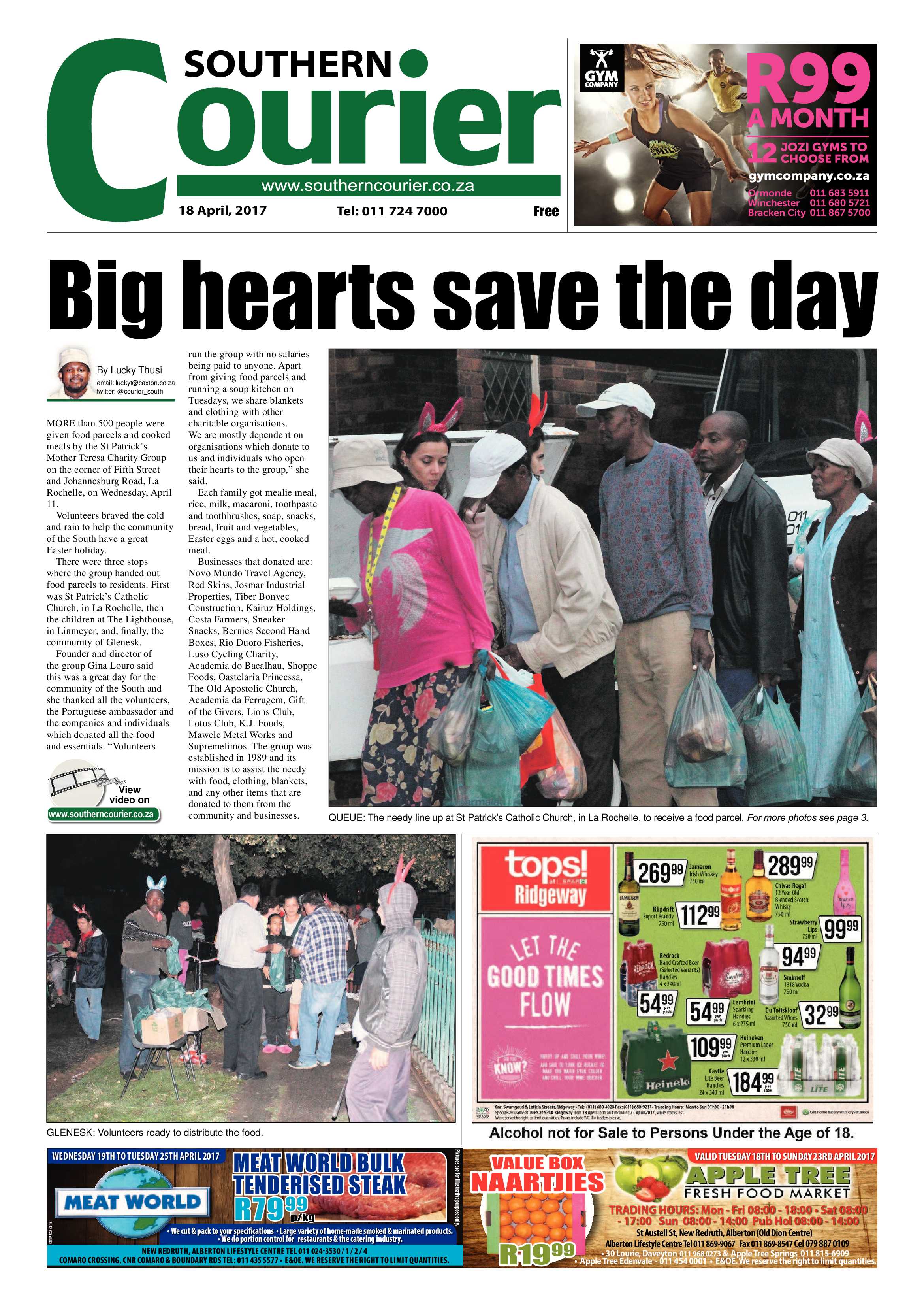 Southern Courier 18 April 2017 page 1