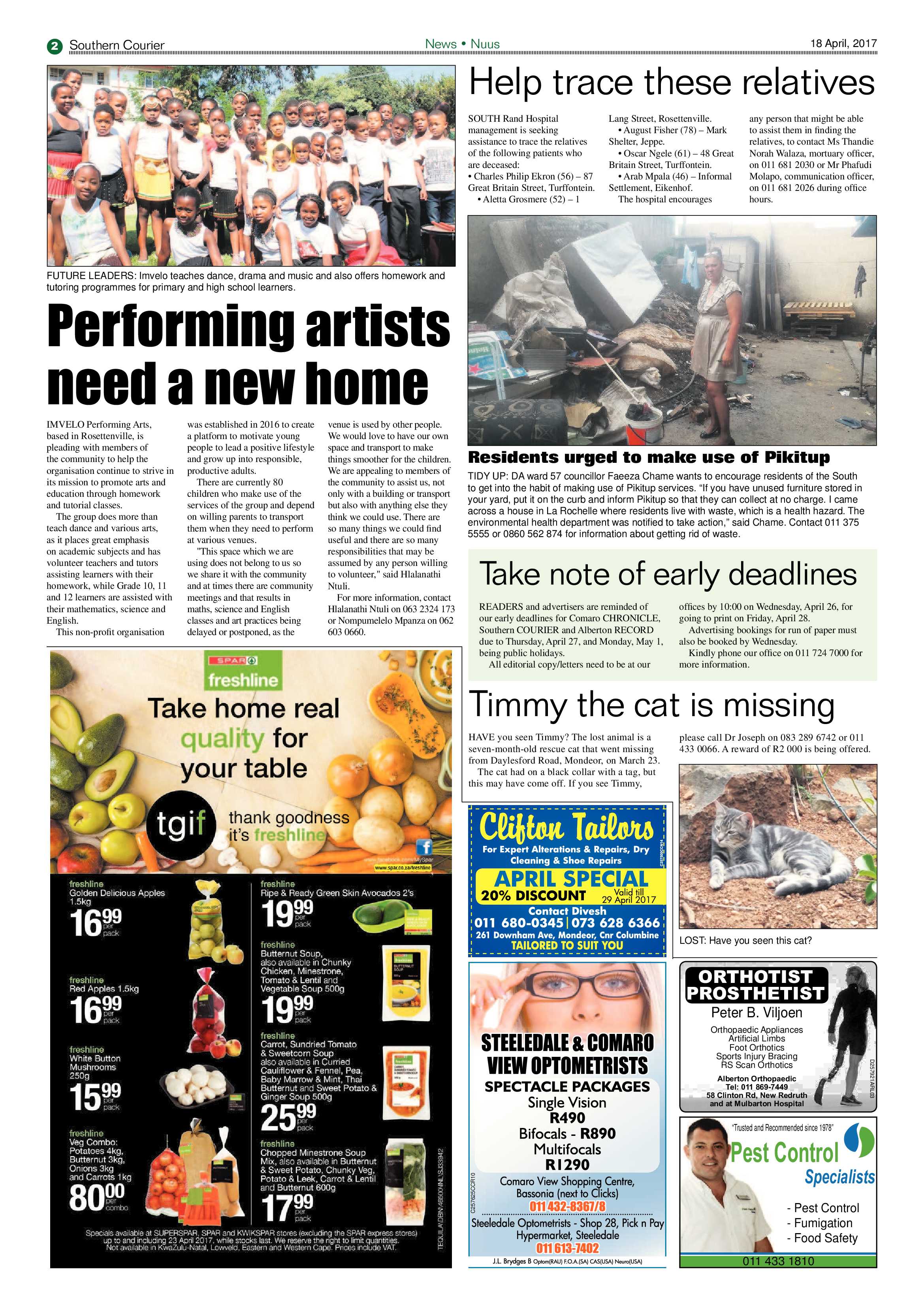 Southern Courier 18 April 2017 page 2