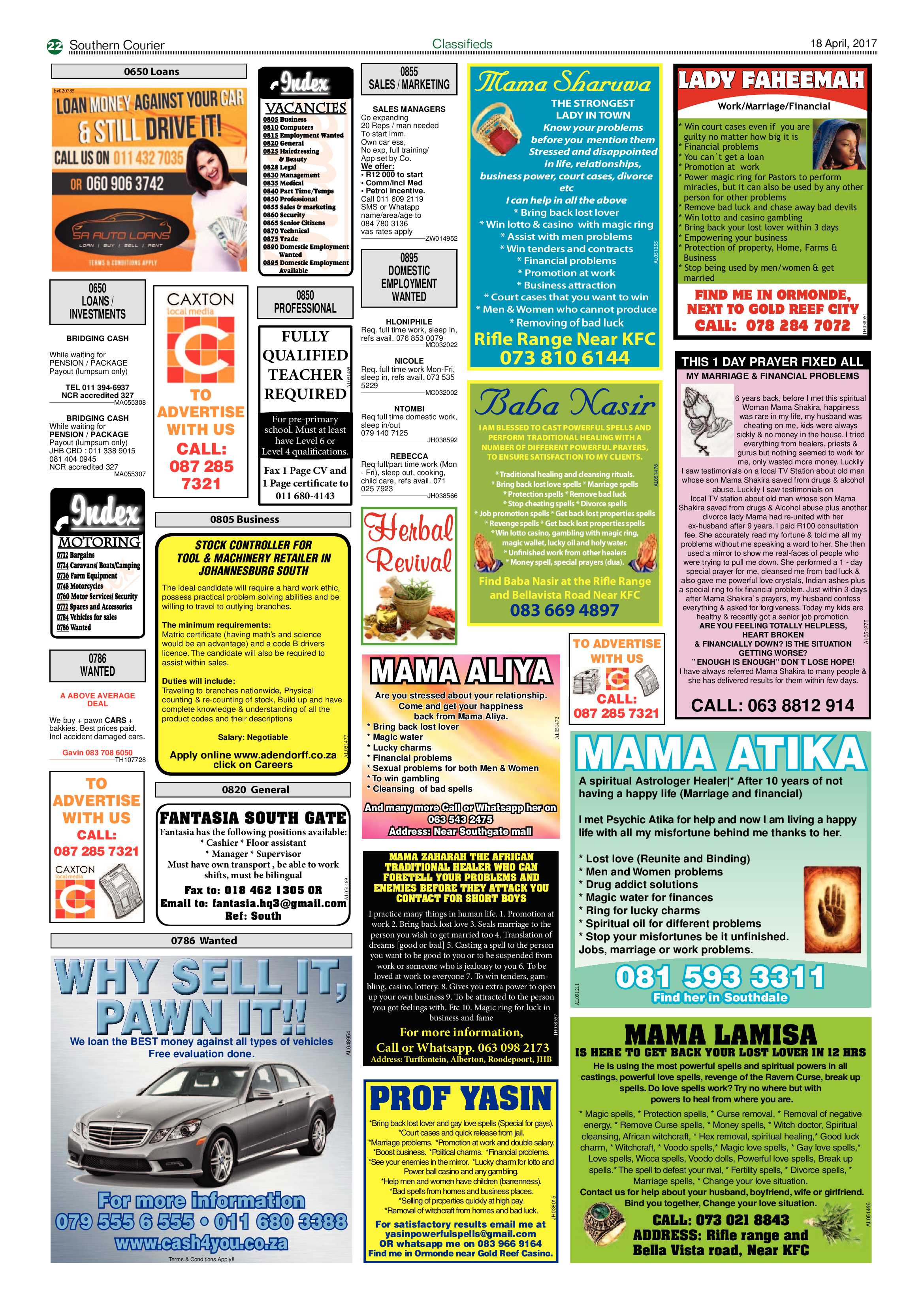 Southern Courier 18 April 2017 page 22