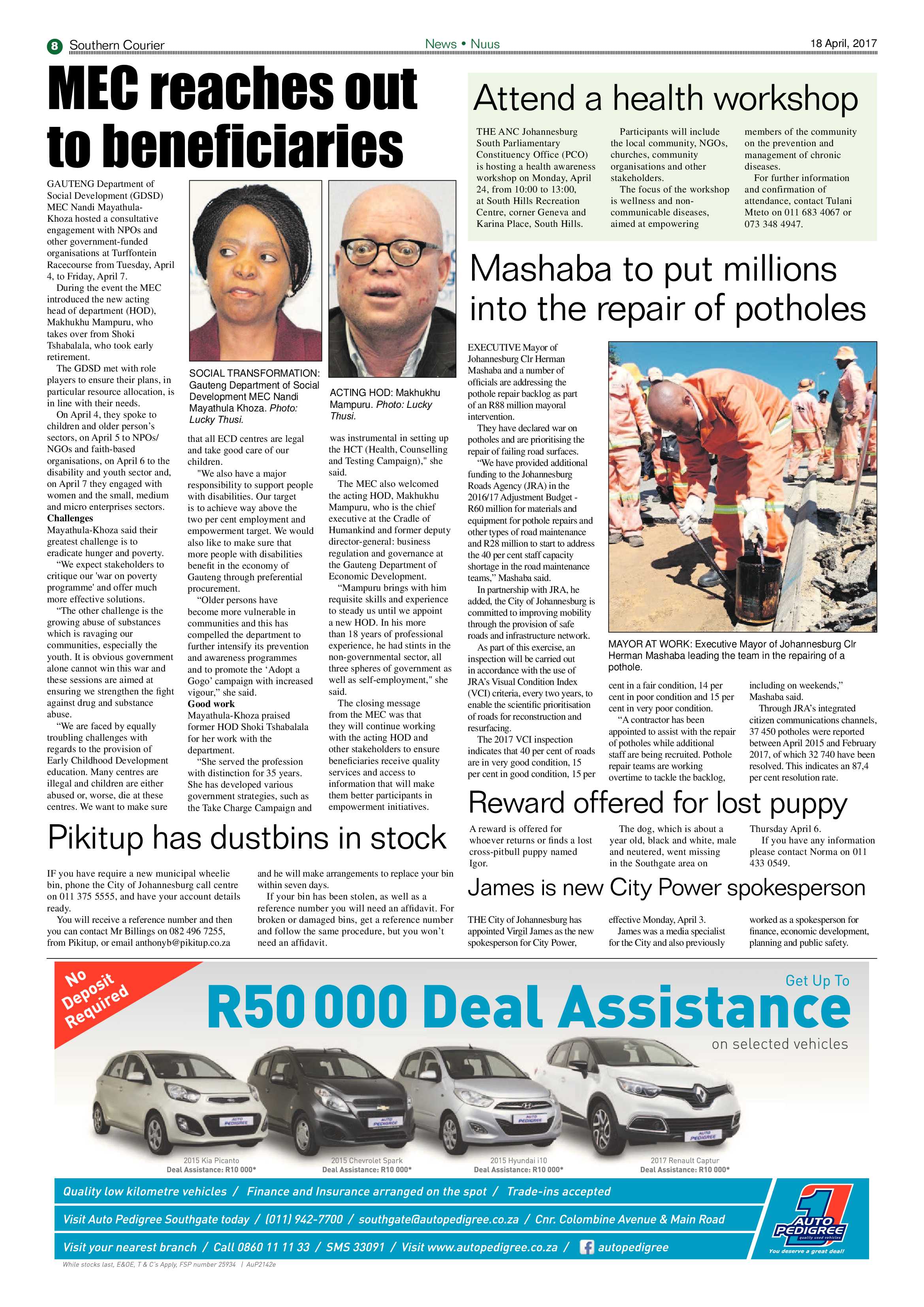 Southern Courier 18 April 2017 page 8