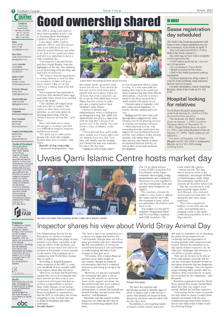 Southern Courier 18 April 2023 page 2