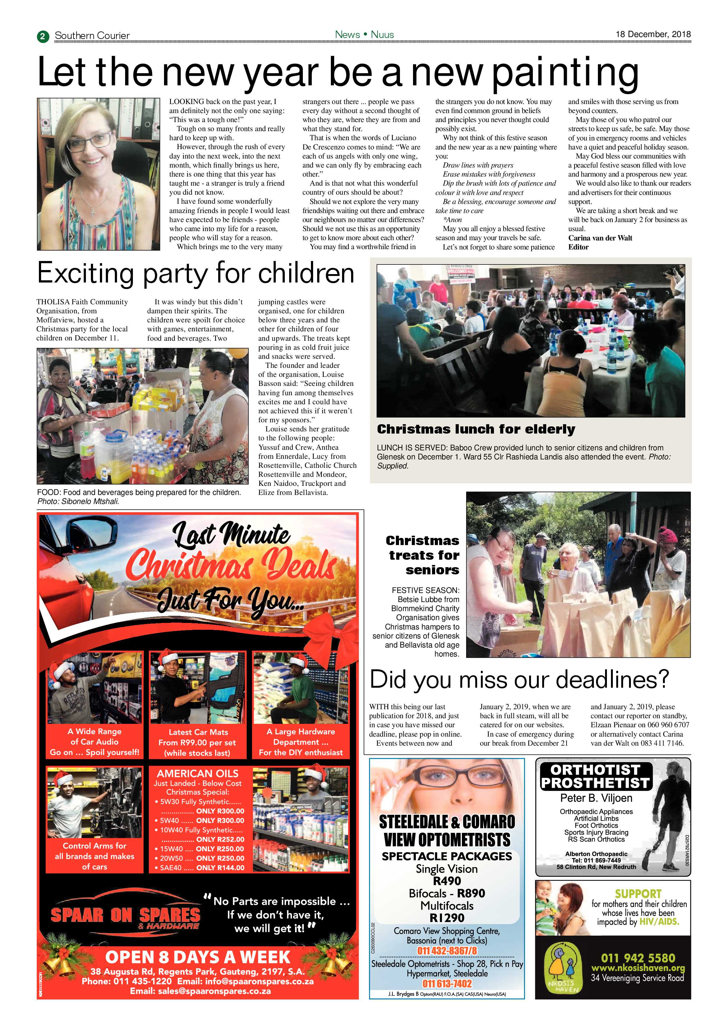 Southern Courier 18 December 2018 page 2