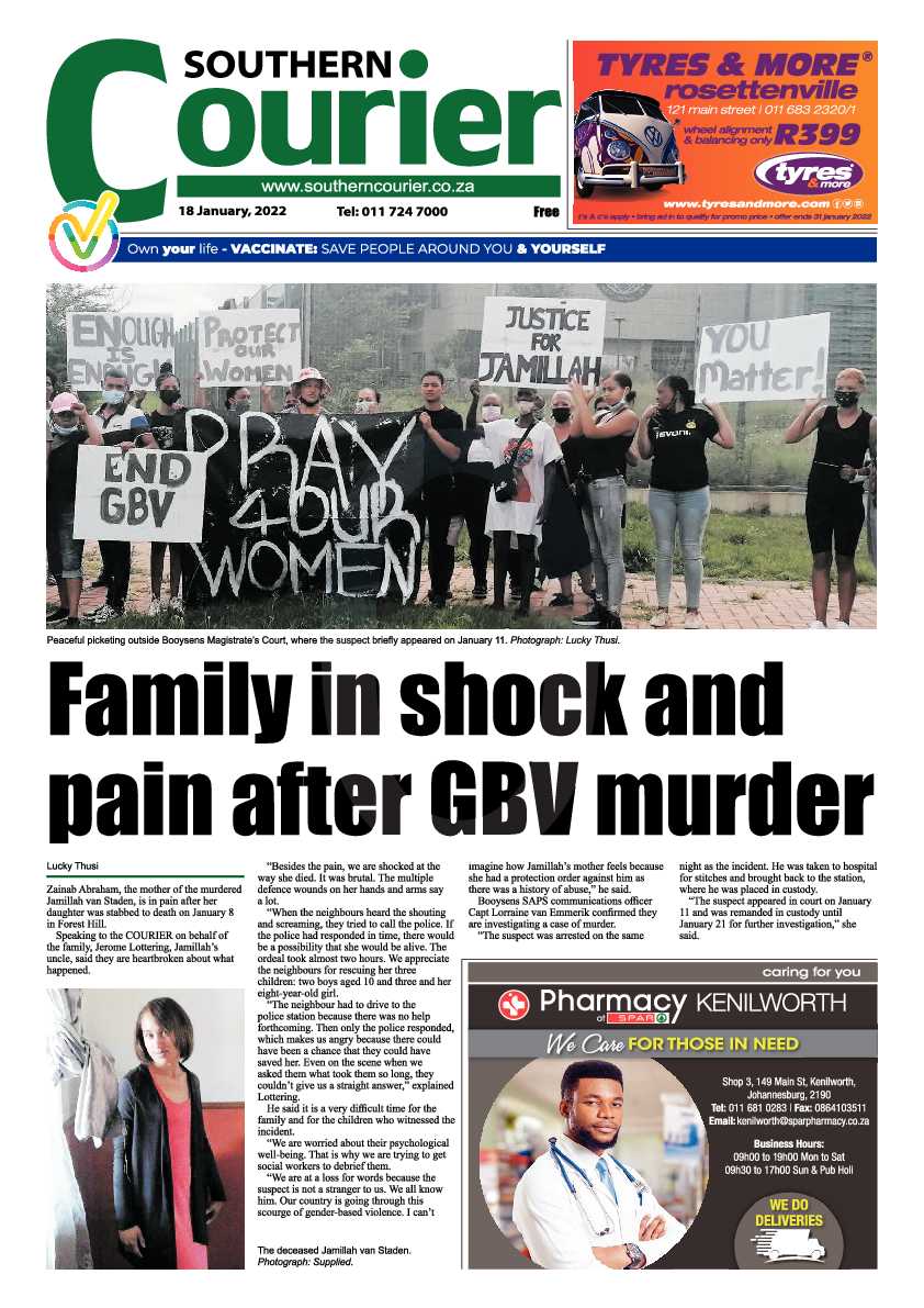 Southern Courier 18 January 2022 page 1