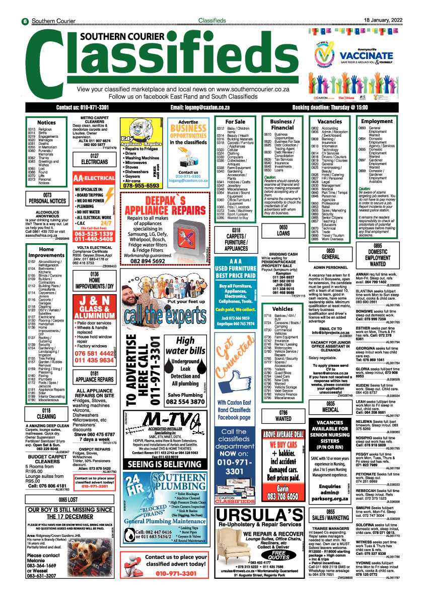 Southern Courier 18 January 2022 page 6