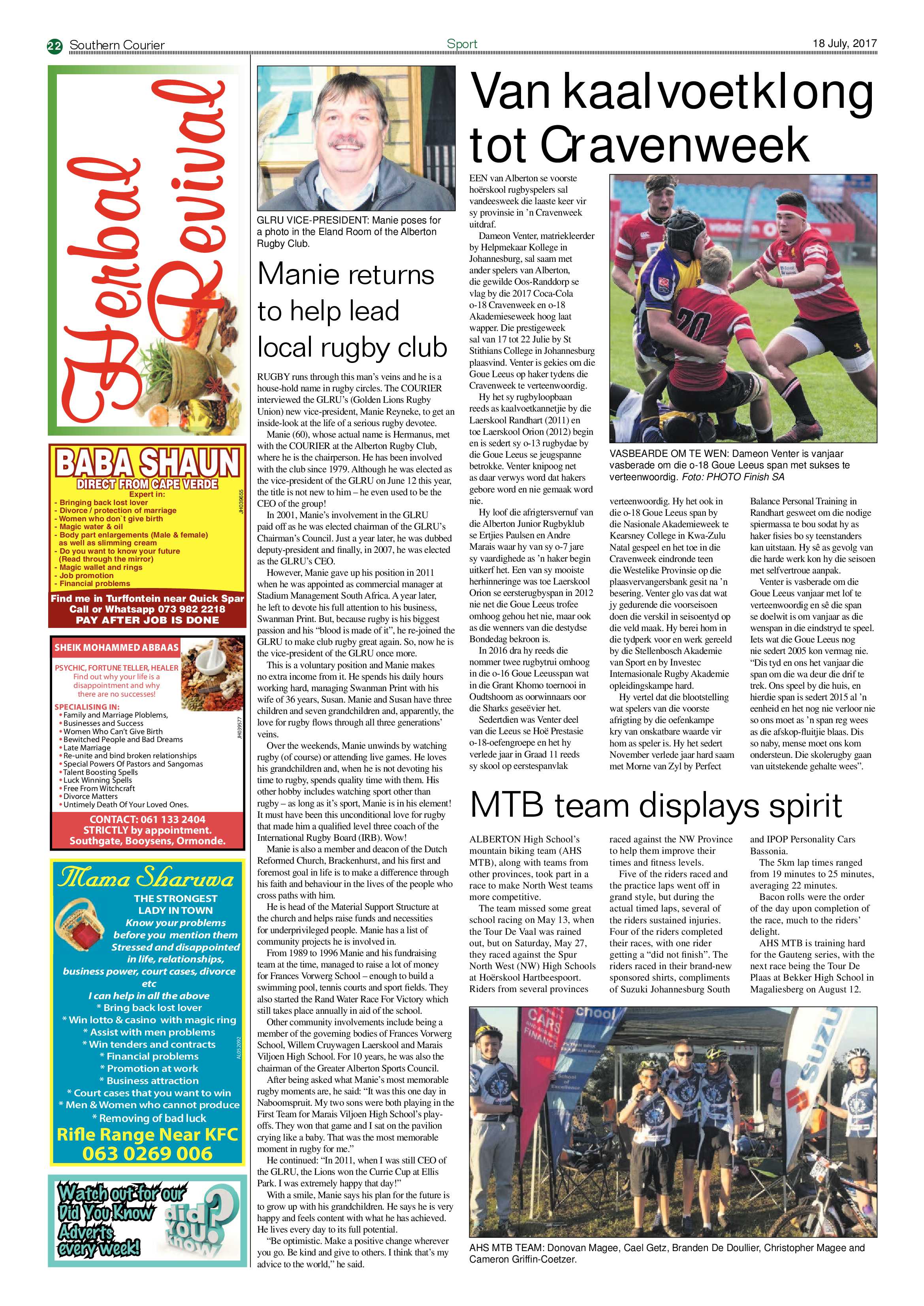 Southern Courier 18 July 2017 page 22