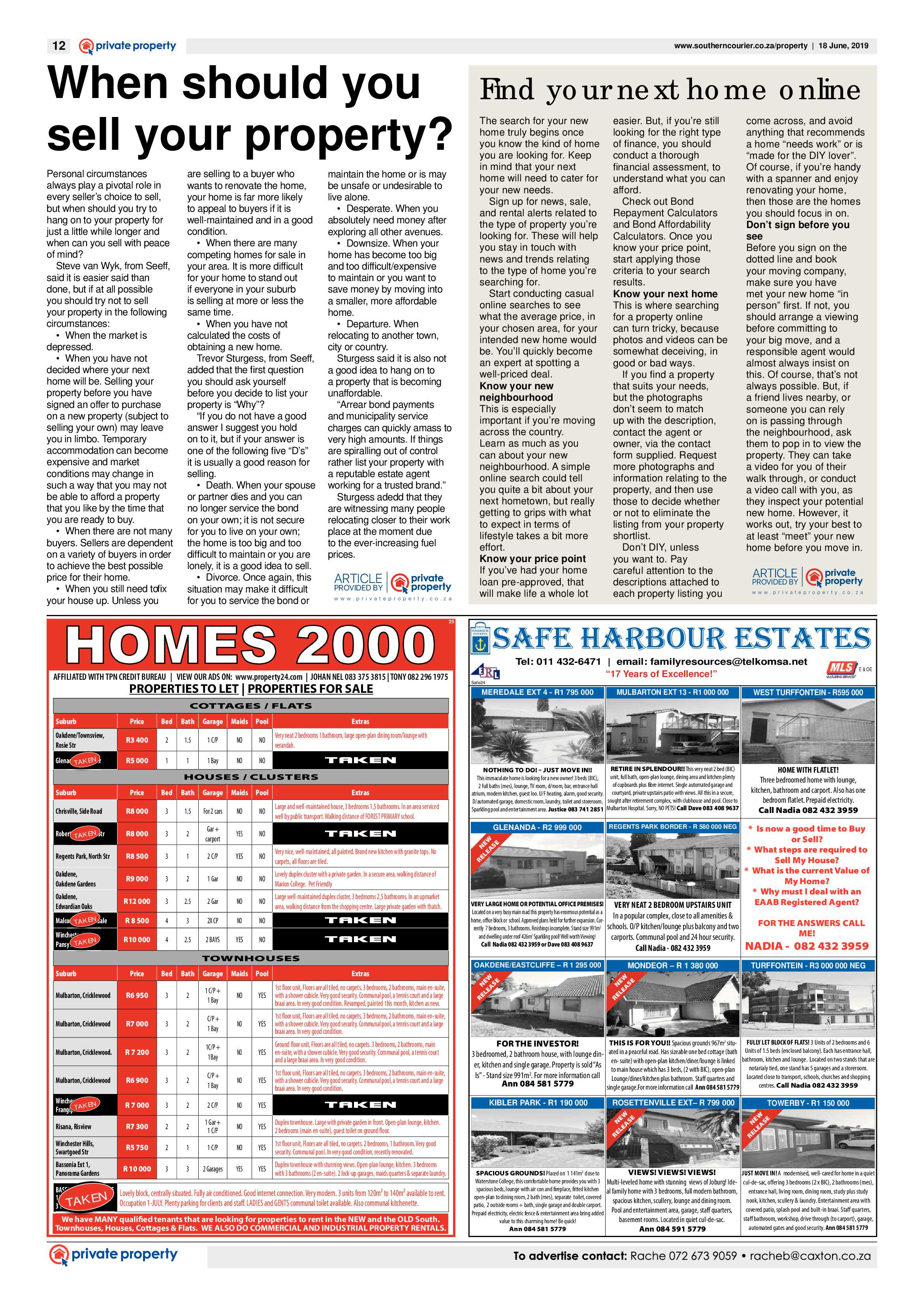 Southern Courier 18 June 2019 page 12