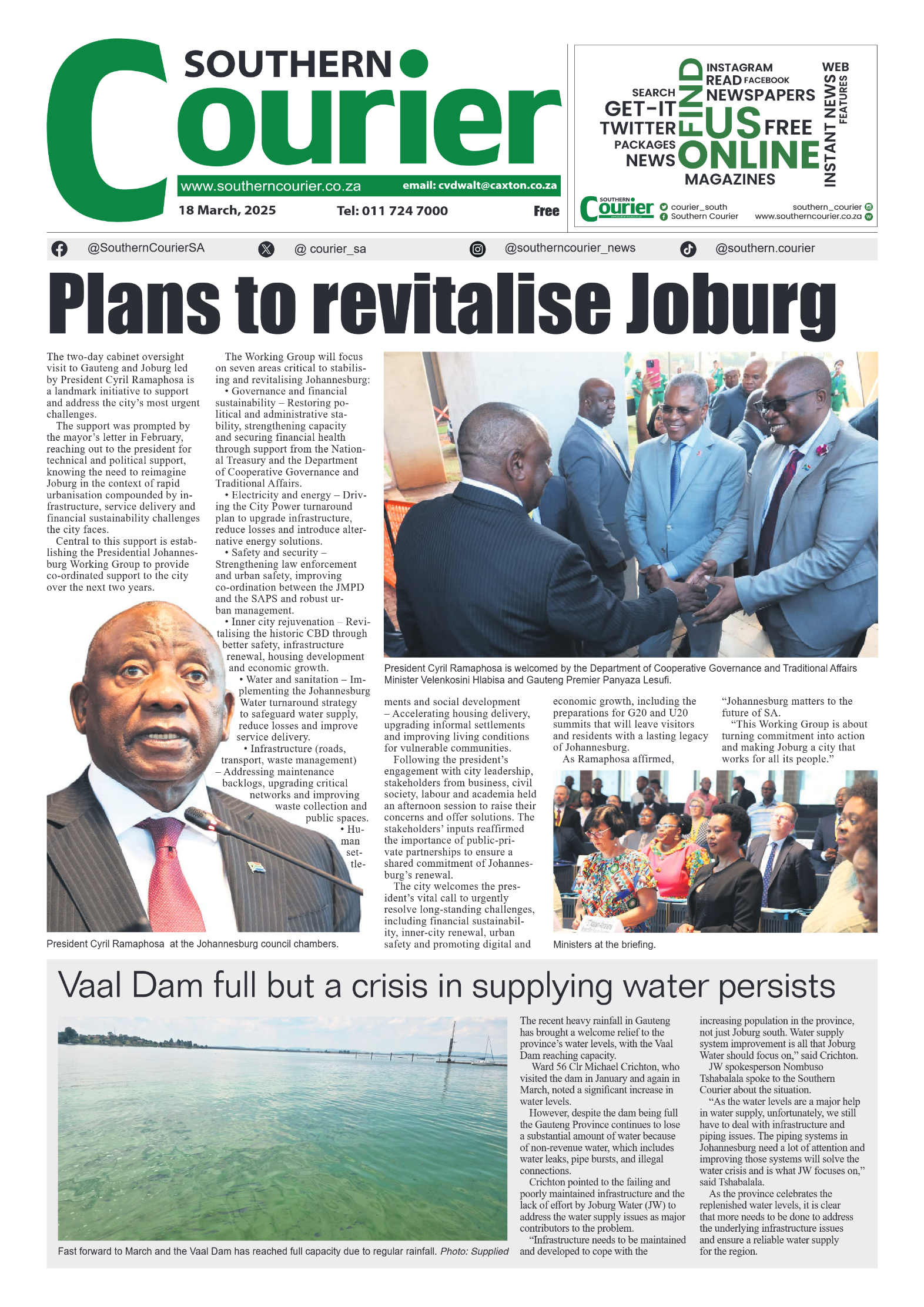 Southern Courier 18 March 2025 page 1