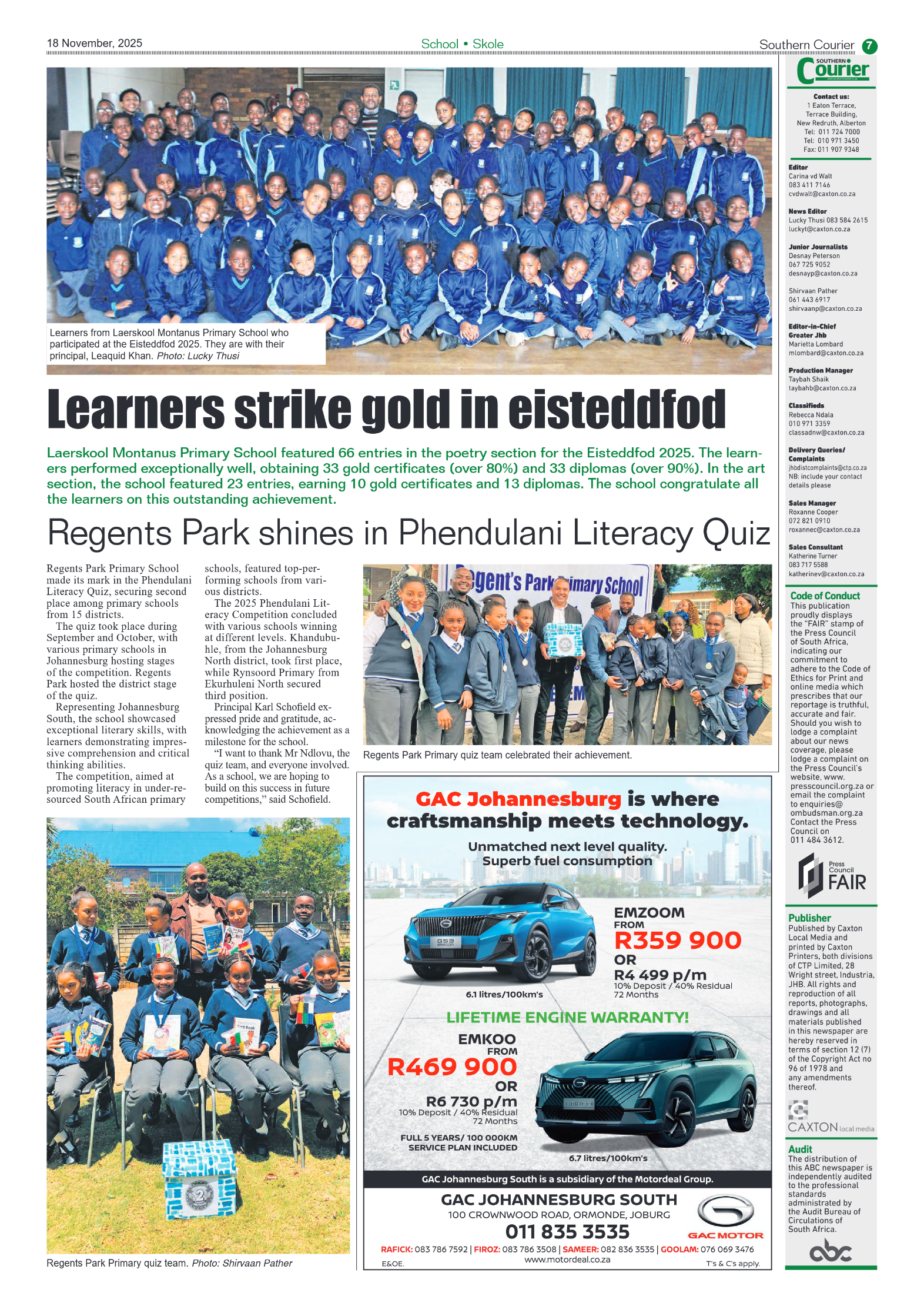 Southern Courier 18 November 2025 page 7