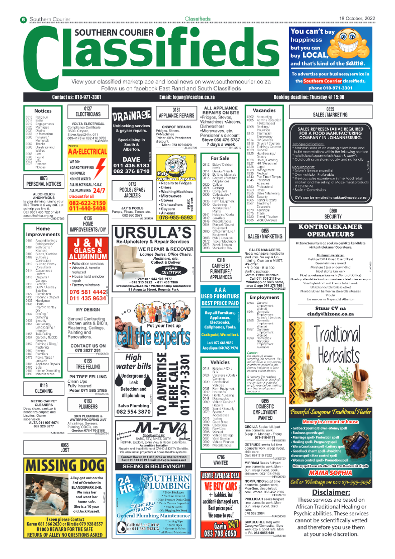 Southern Courier 18 October 2022 page 6