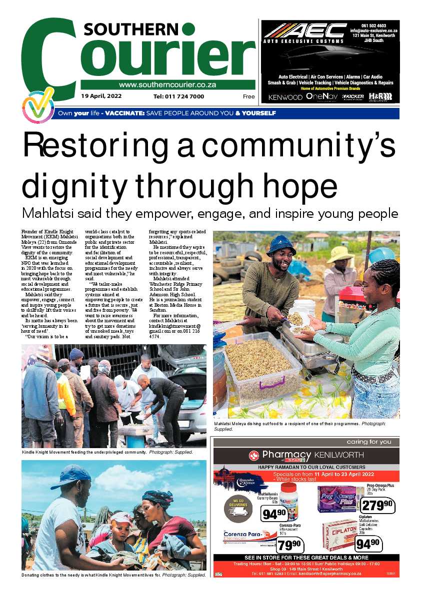 Southern Courier 19 April 2022 page 1