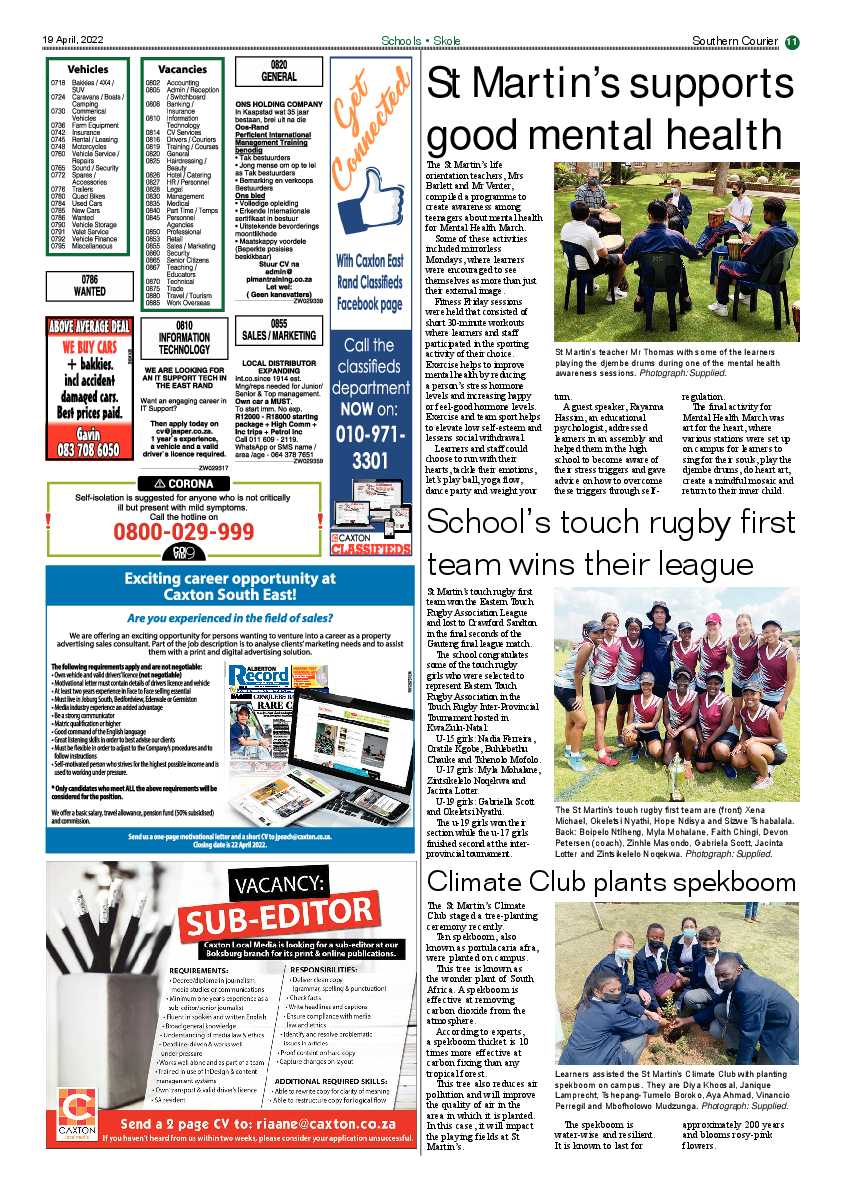 Southern Courier 19 April 2022 page 11