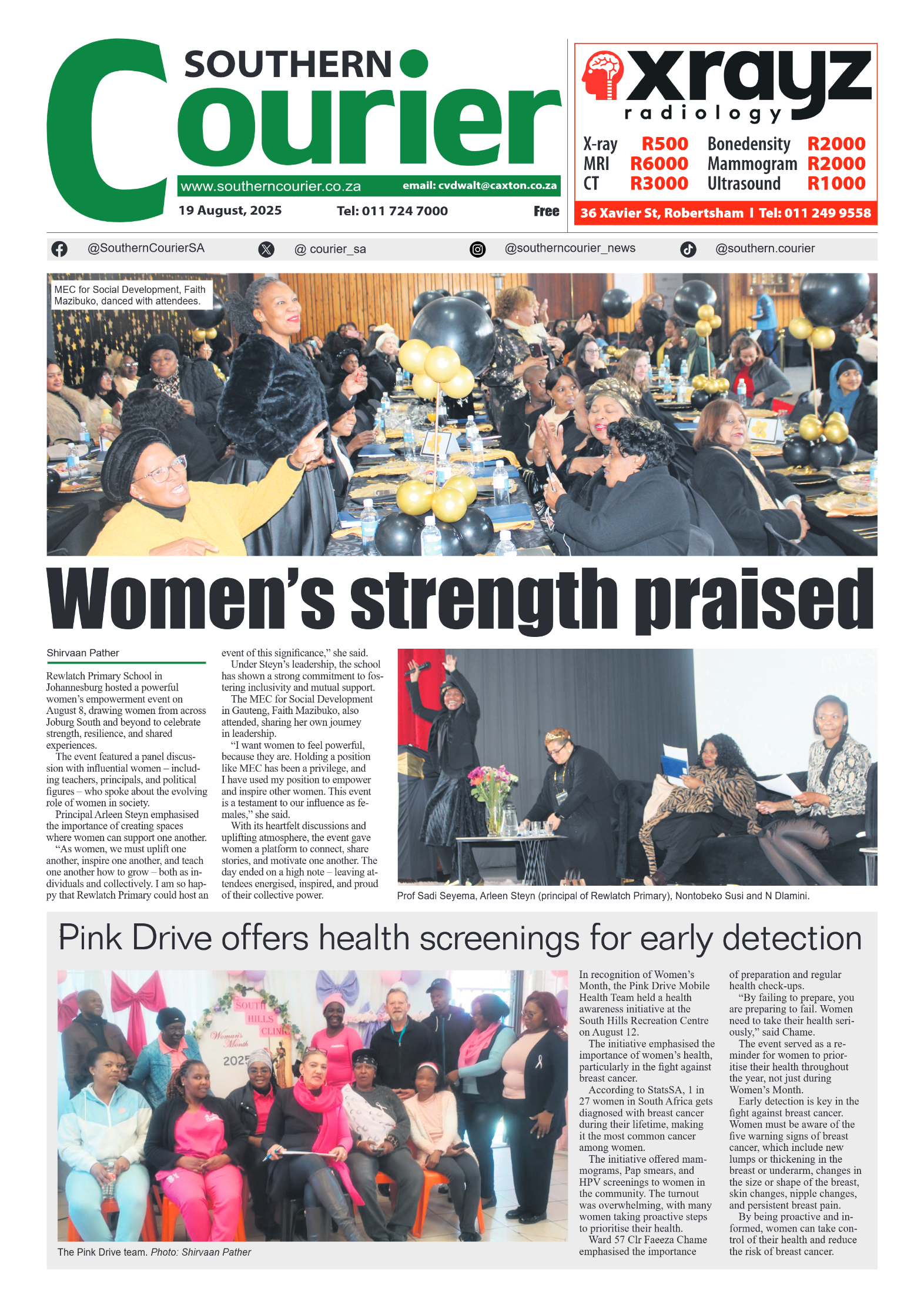 Southern Courier 19 August 2025 page 1