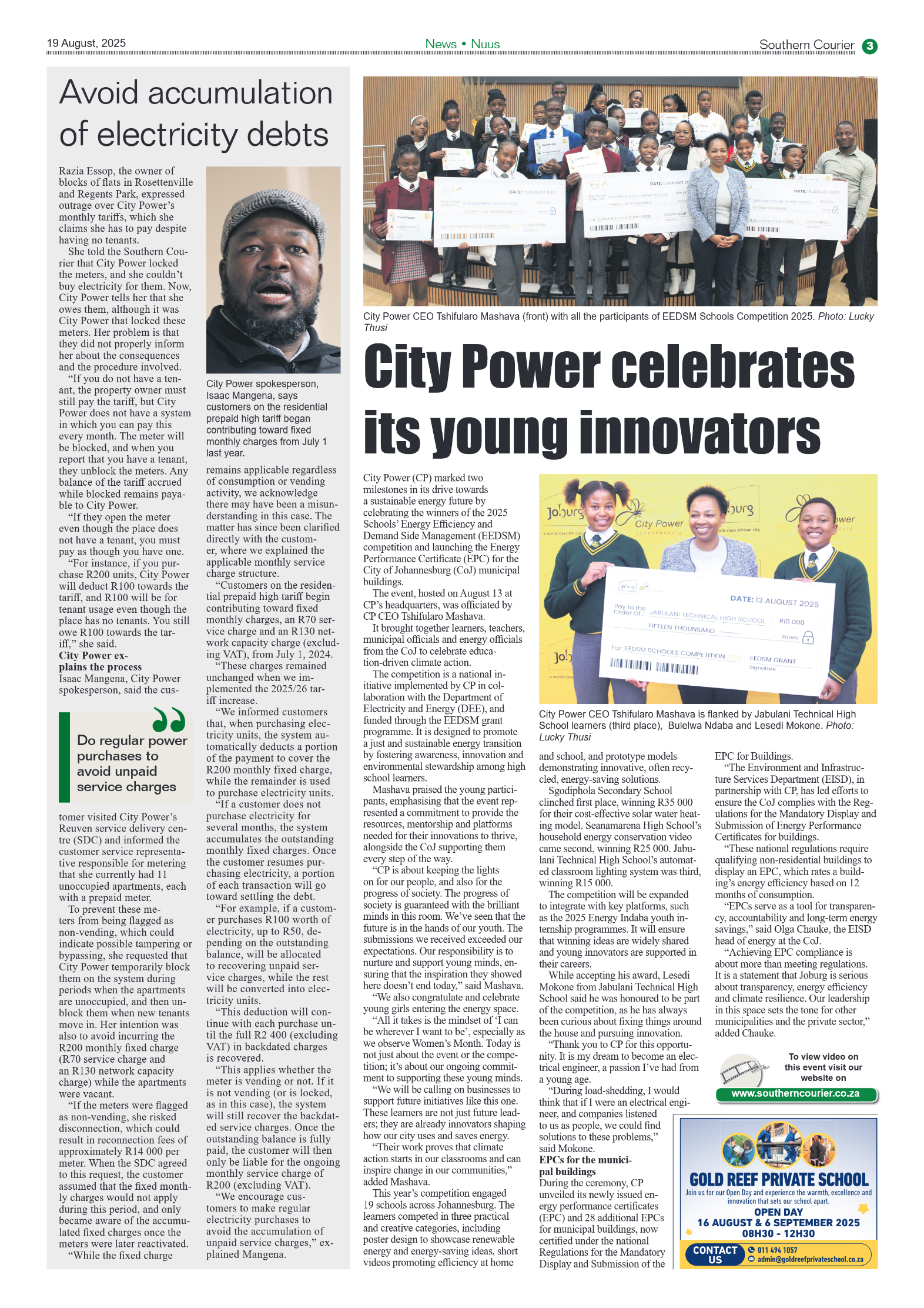 Southern Courier 19 August 2025 page 3