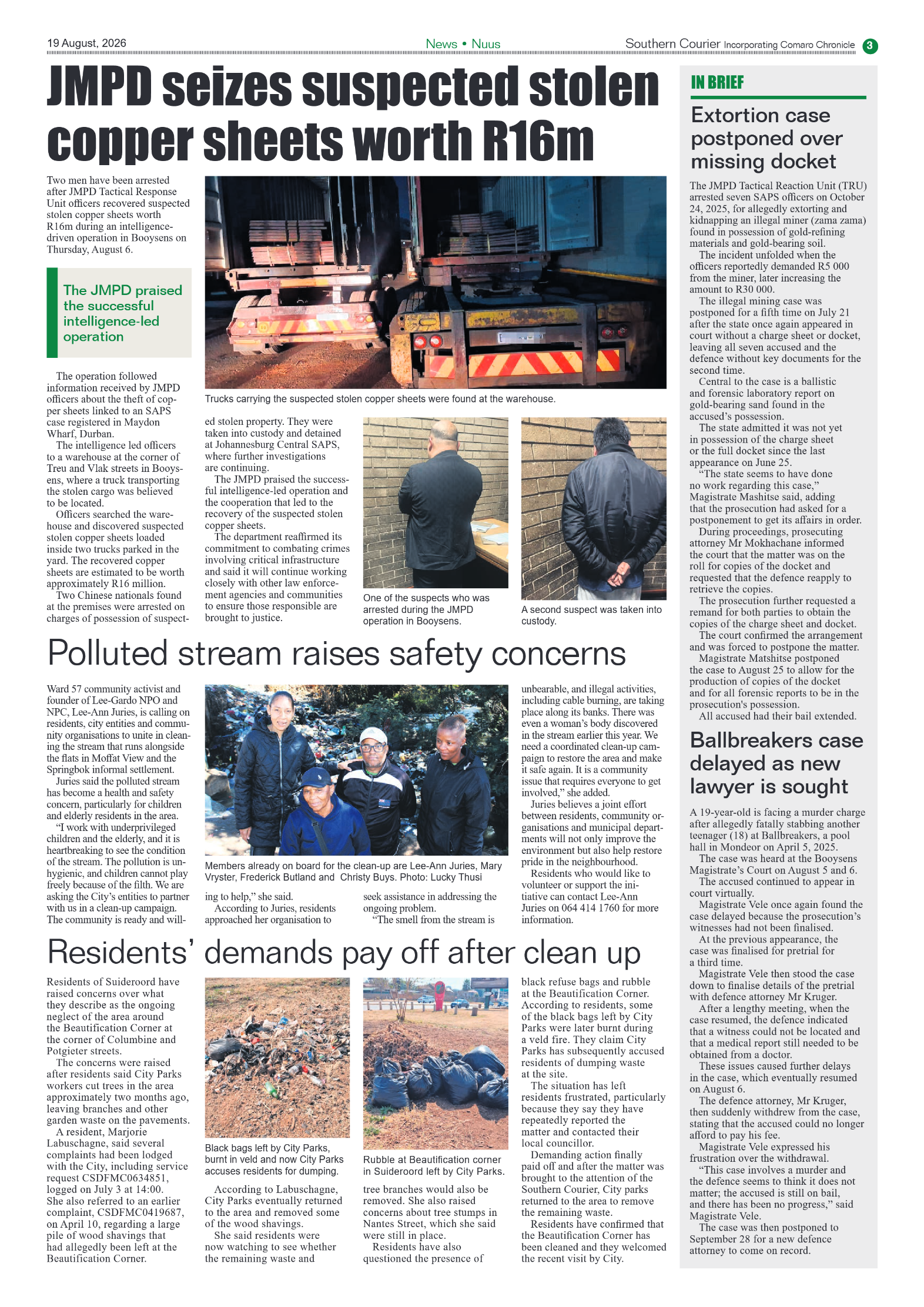 Southern Courier 19 August 2026 page 3