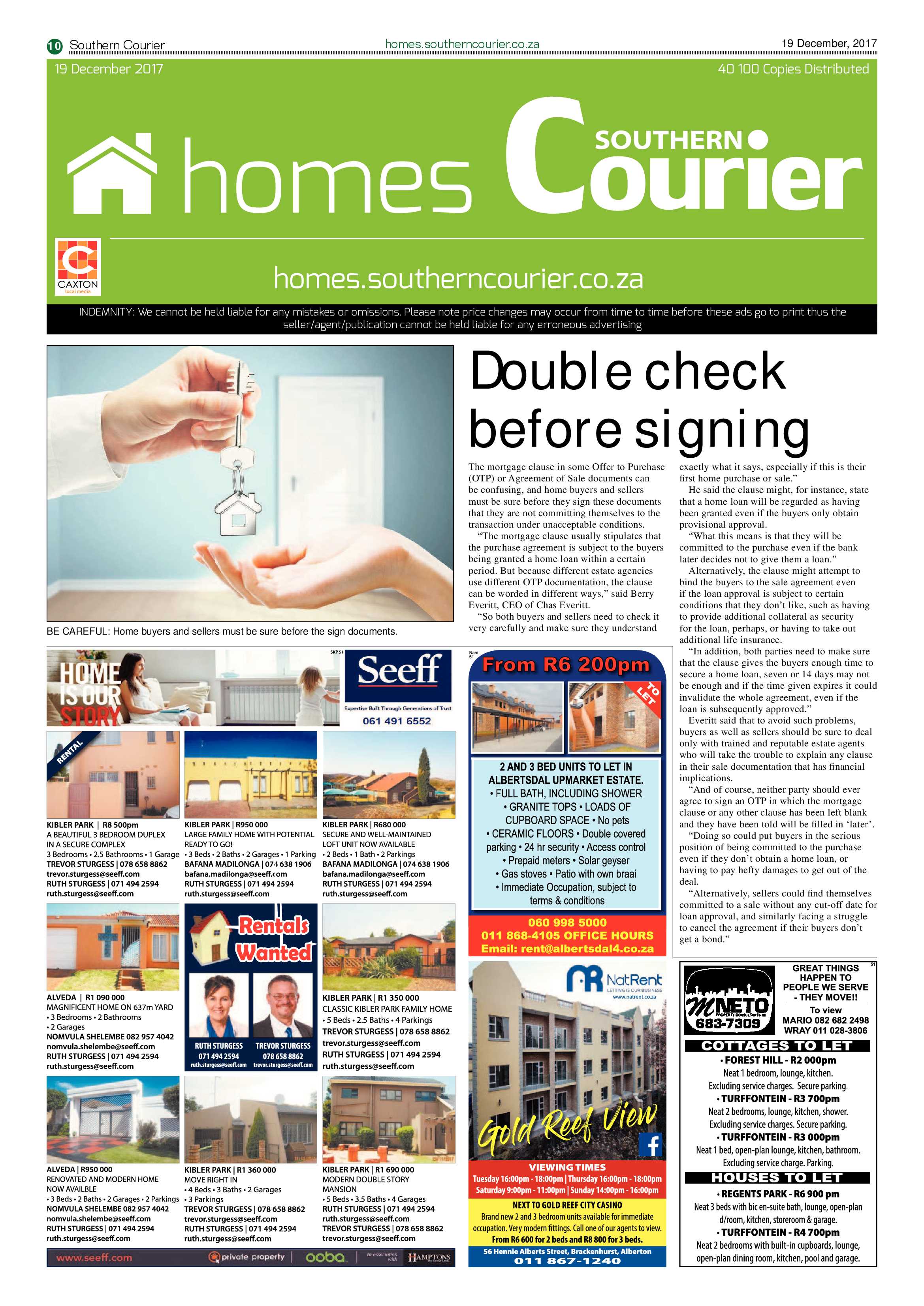 Southern Courier 19 December 2017 page 10