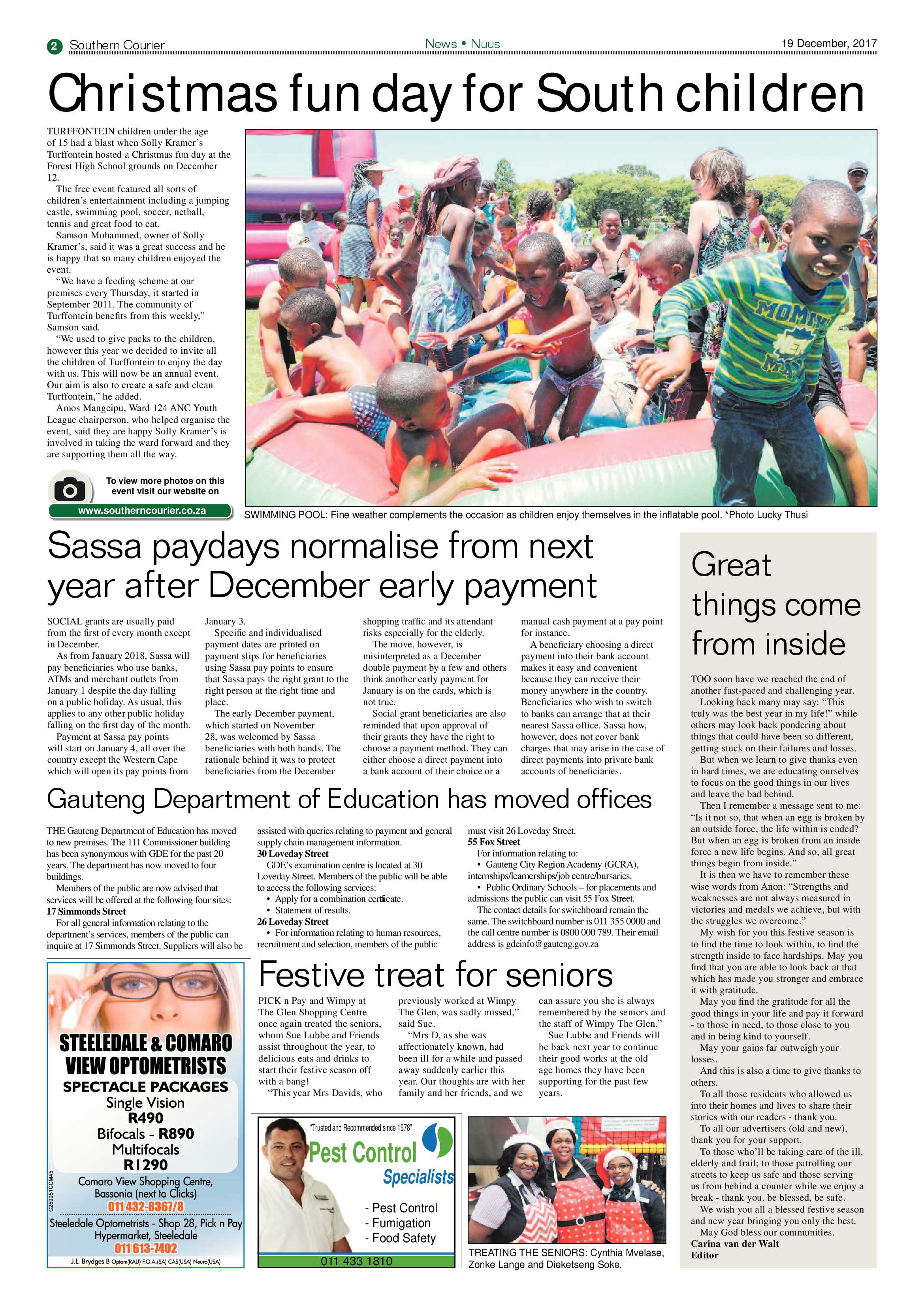 Southern Courier 19 December 2017 page 2