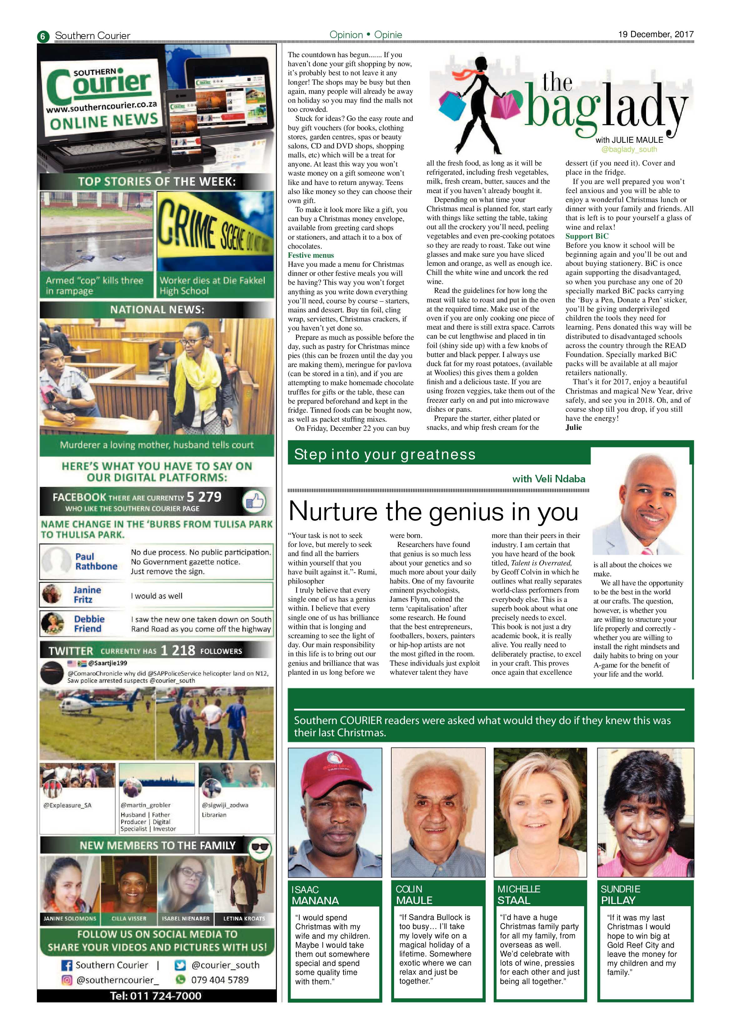 Southern Courier 19 December 2017 page 6