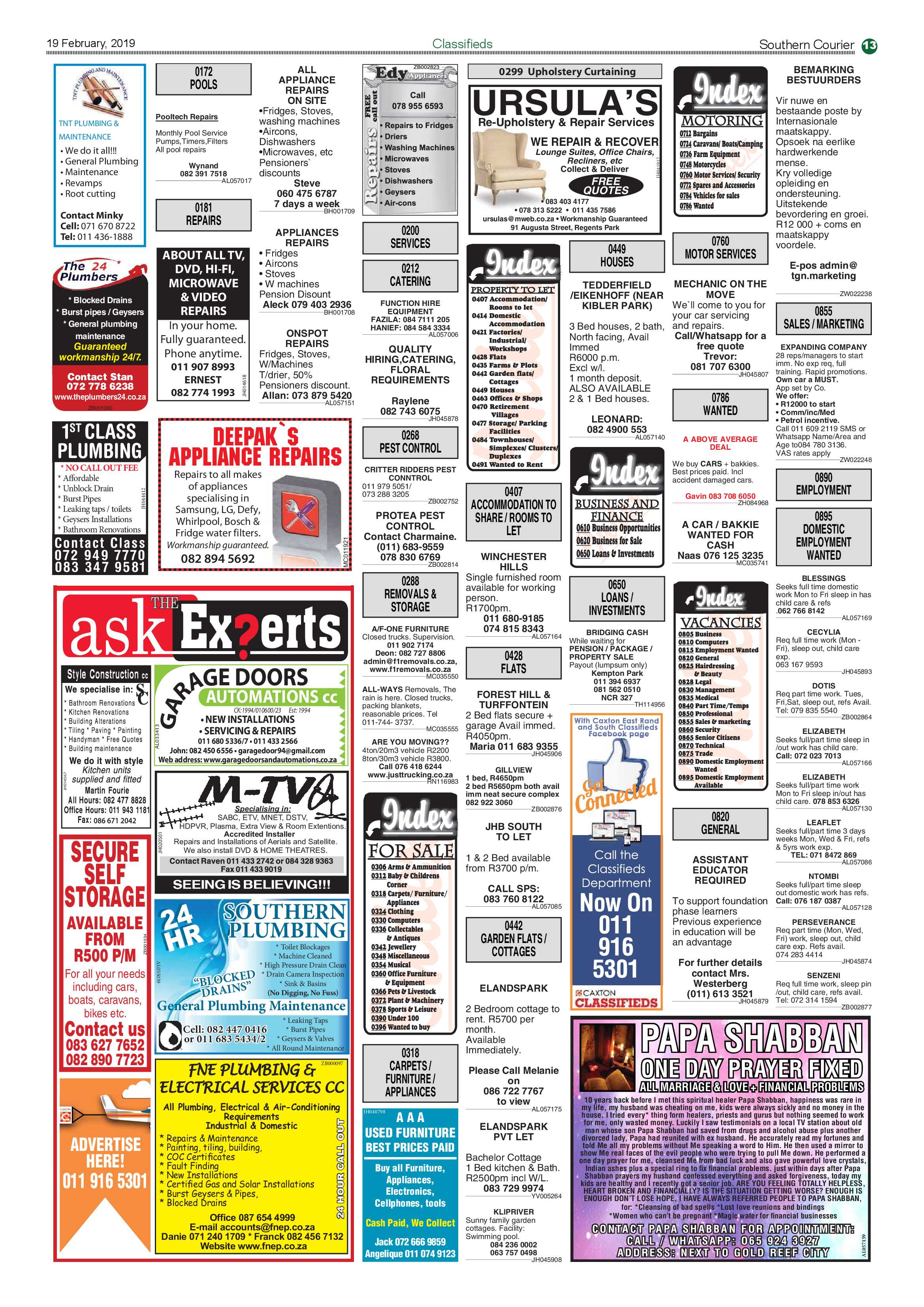 Southern Courier 19 February 2019 page 13