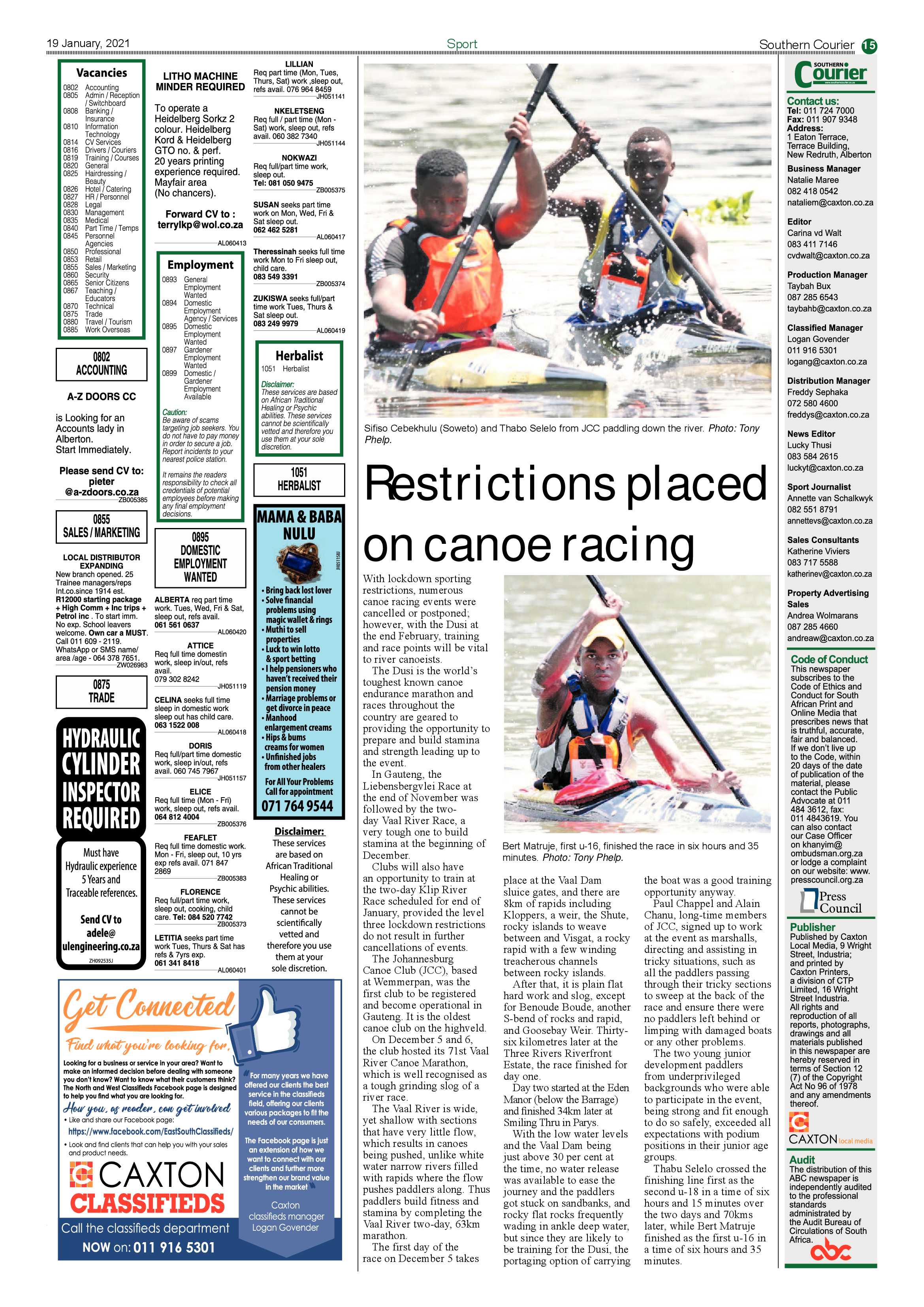 Southern Courier 19 January 2021 page 15