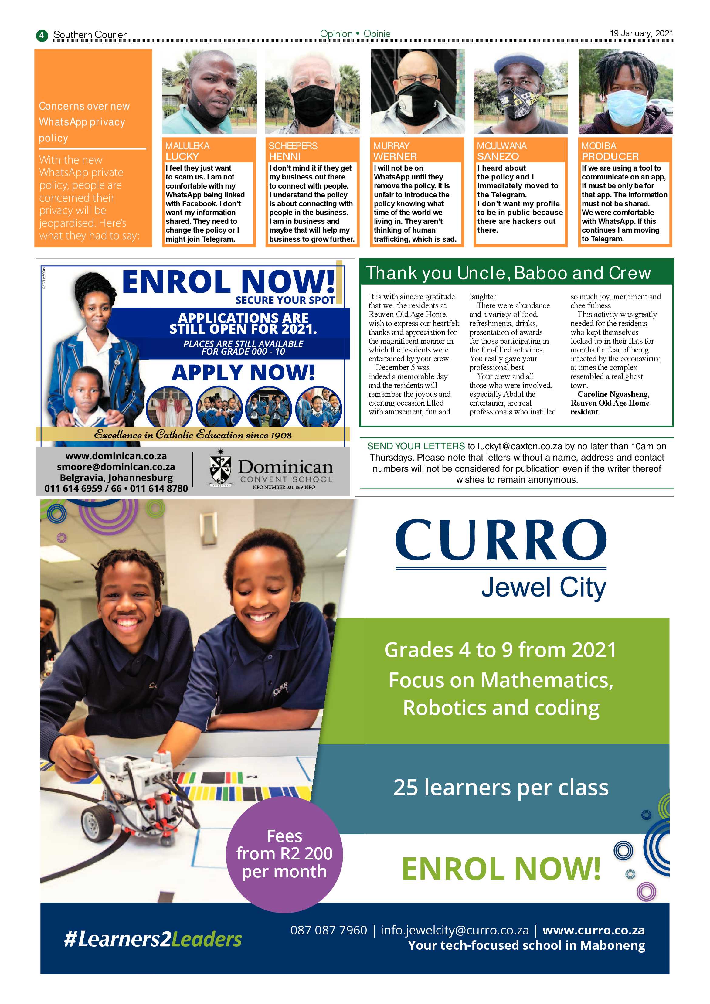 Southern Courier 19 January 2021 page 4