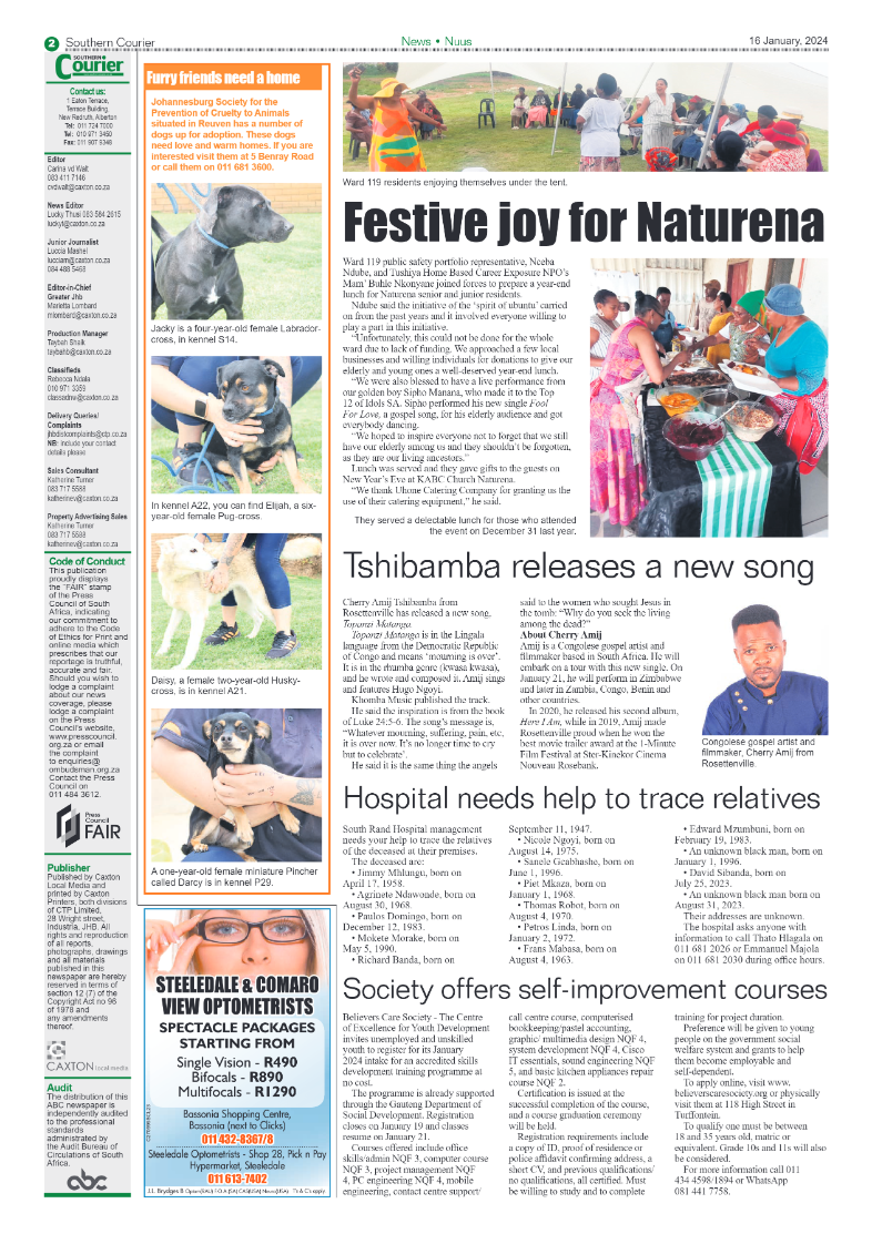 Southern Courier 19 January 2024 page 2