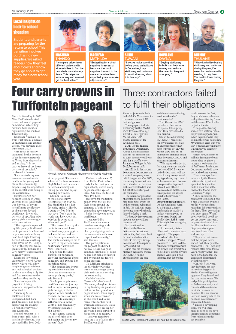 Southern Courier 19 January 2024 page 3