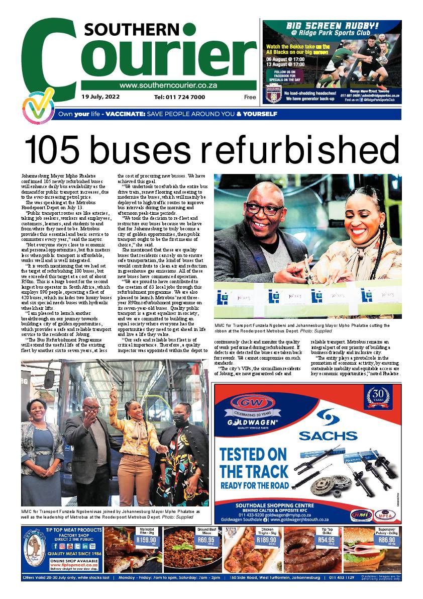 Southern Courier 19 July 2022 page 1