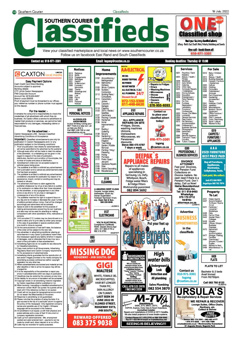 Southern Courier 19 July 2022 page 10