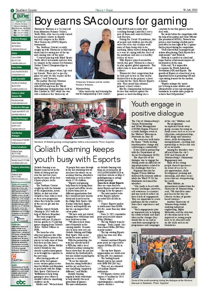 Southern Courier 19 July 2022 page 2