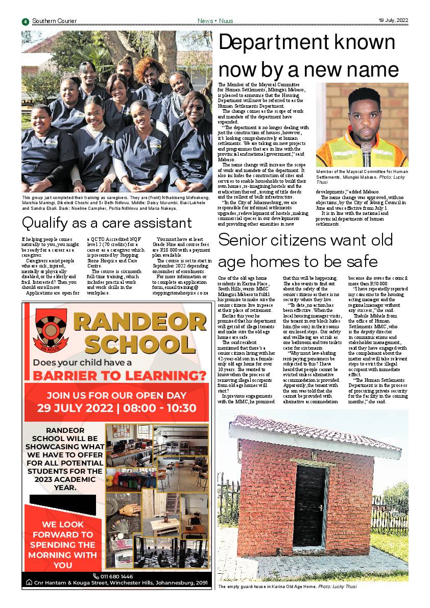 Southern Courier 19 July 2022 page 4