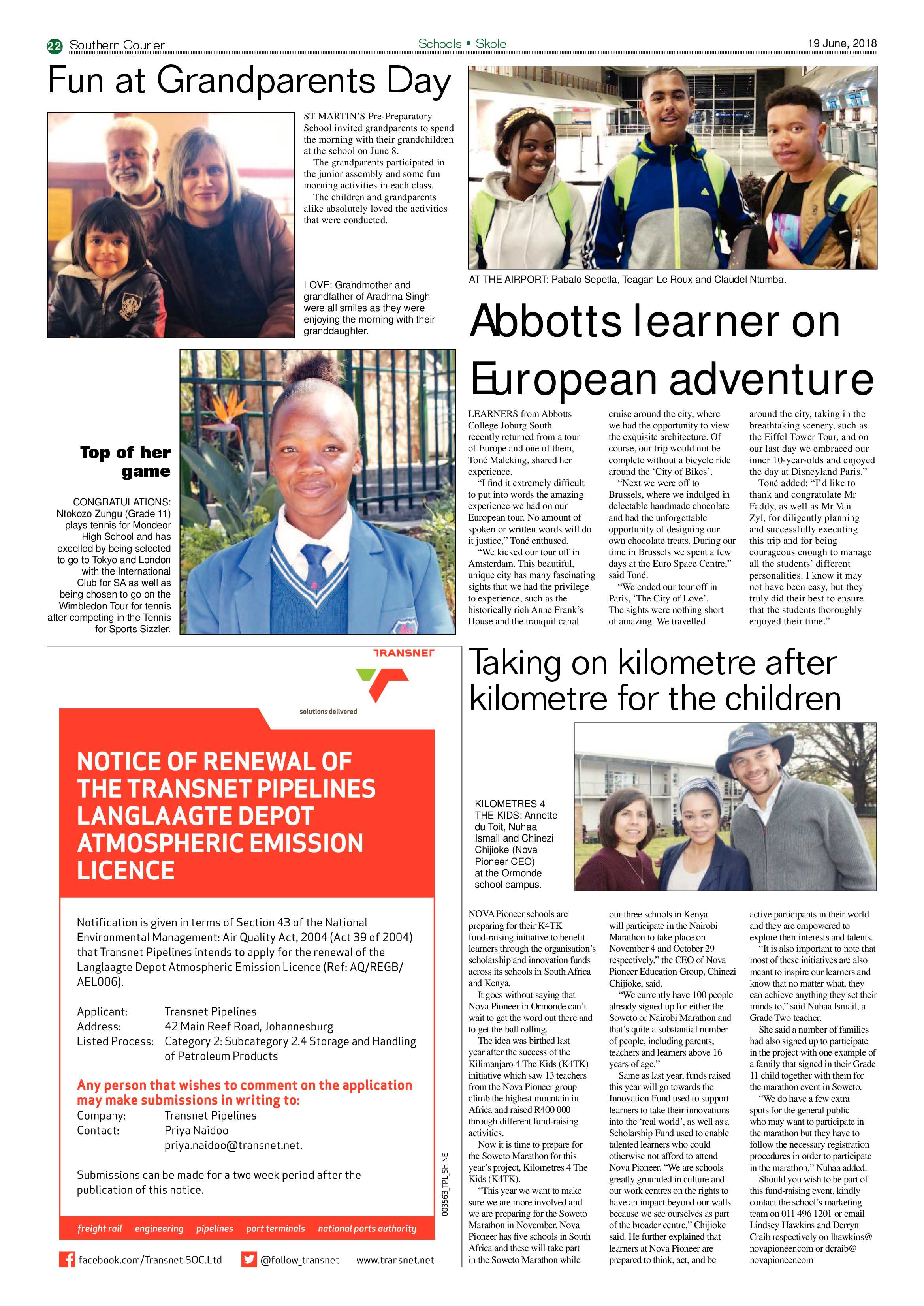 Southern Courier 19 June 2018 page 22