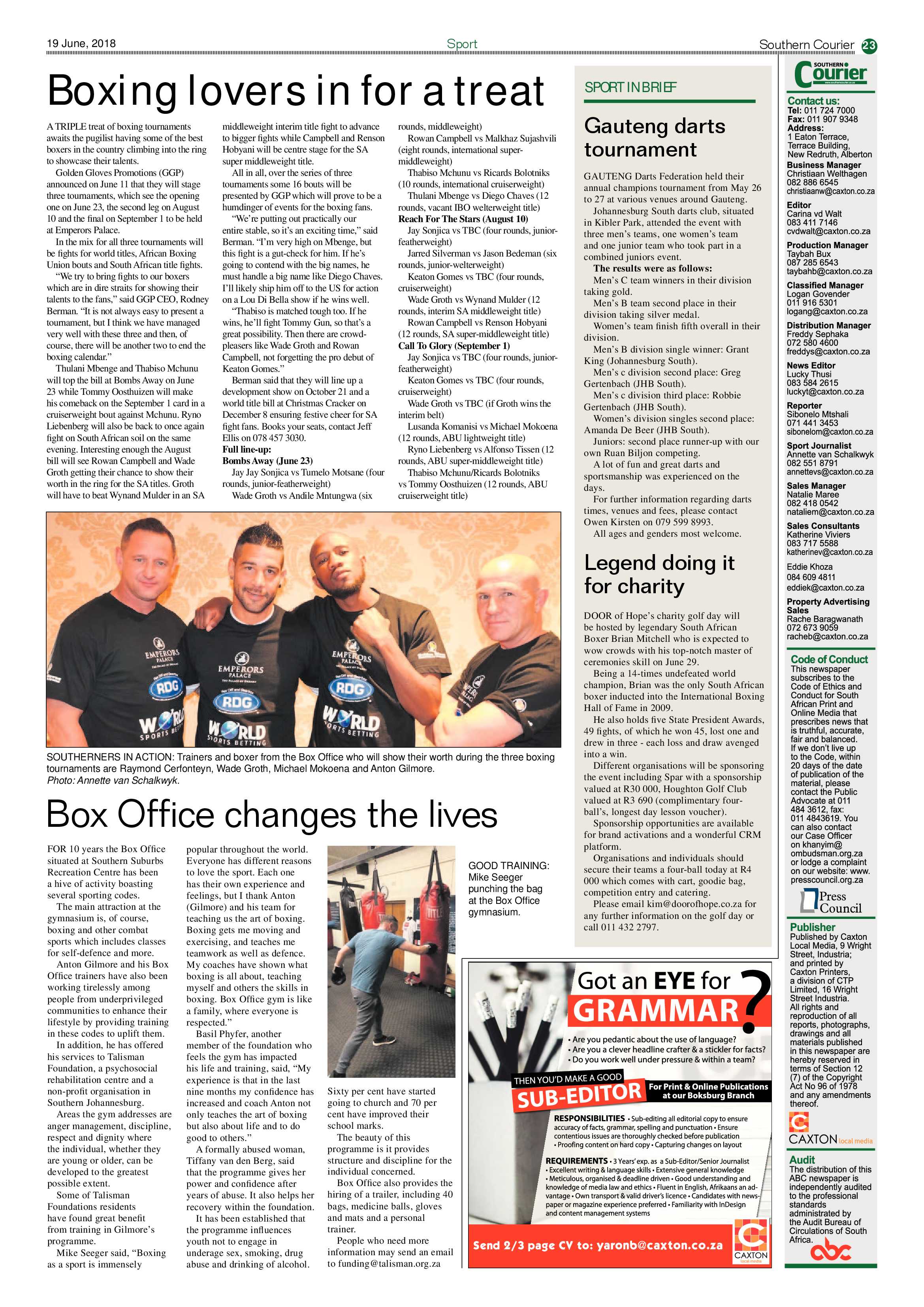 Southern Courier 19 June 2018 page 23