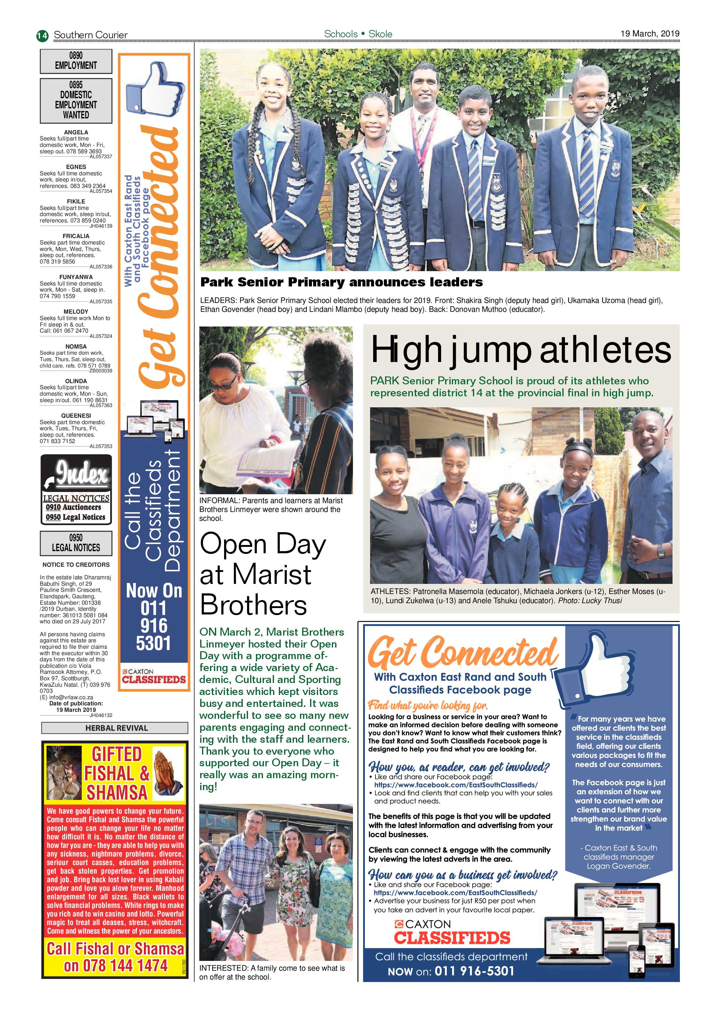 Southern Courier 19 March 2019 page 14