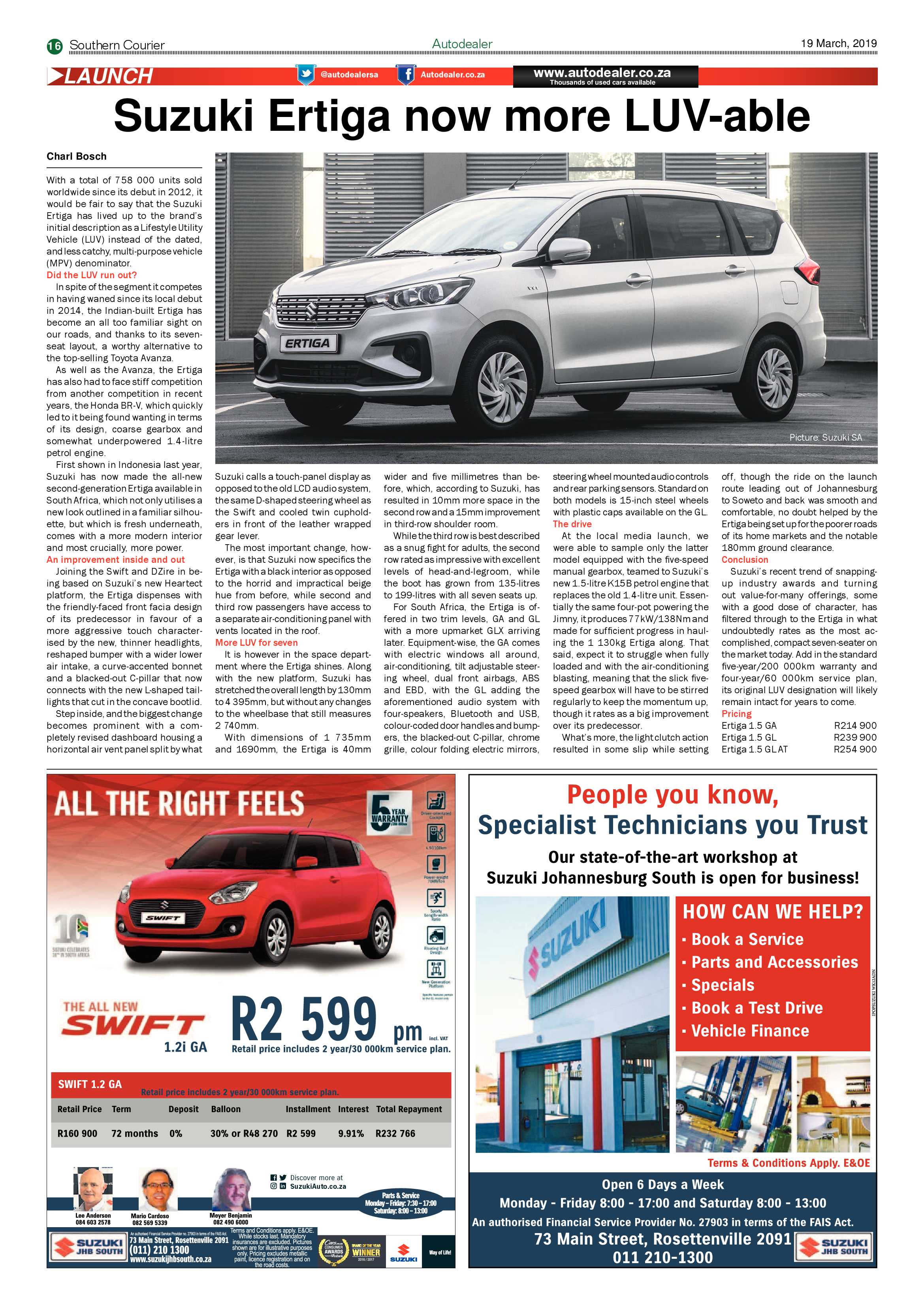 Southern Courier 19 March 2019 page 16
