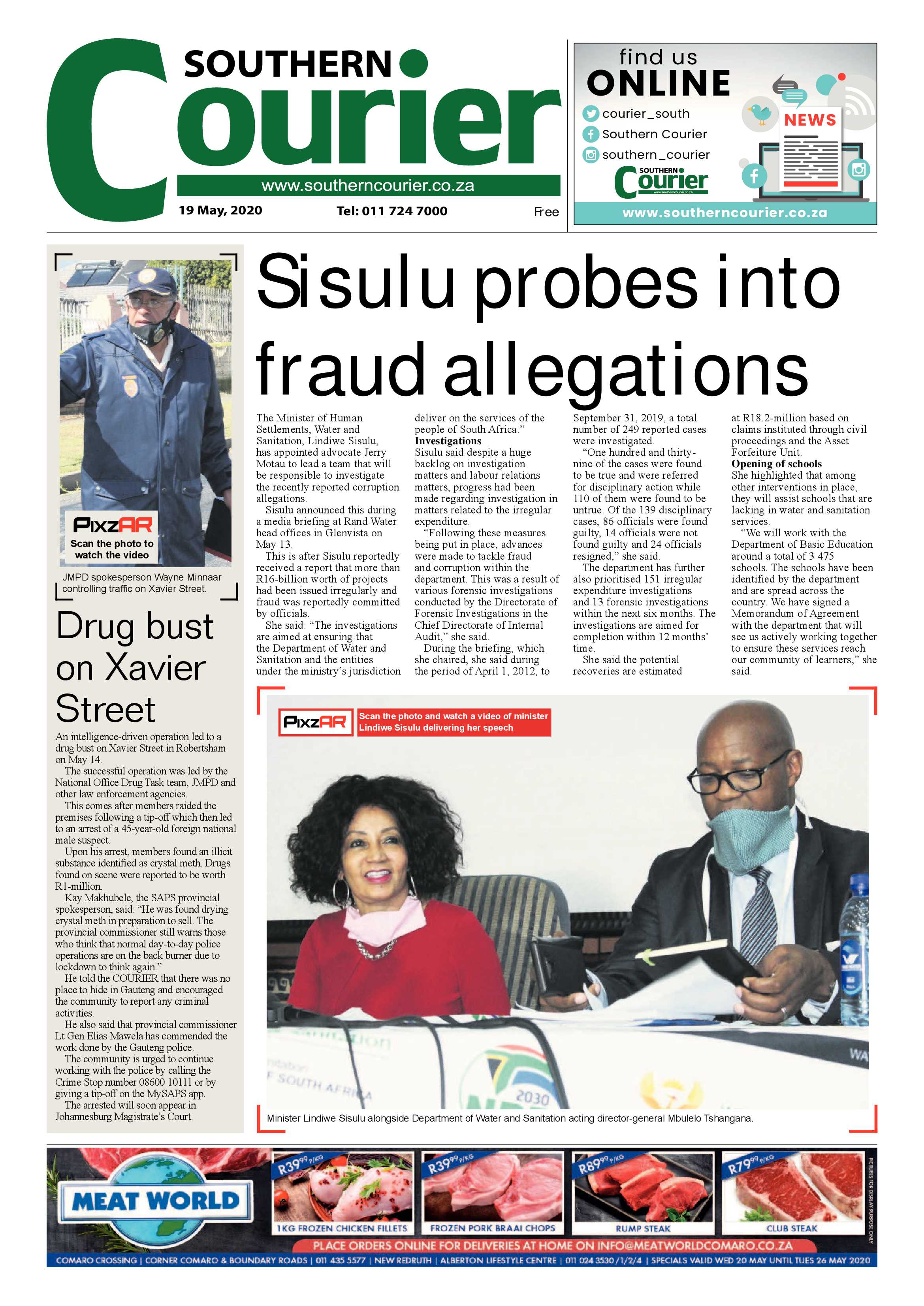 Southern Courier 19 May 2020 page 1