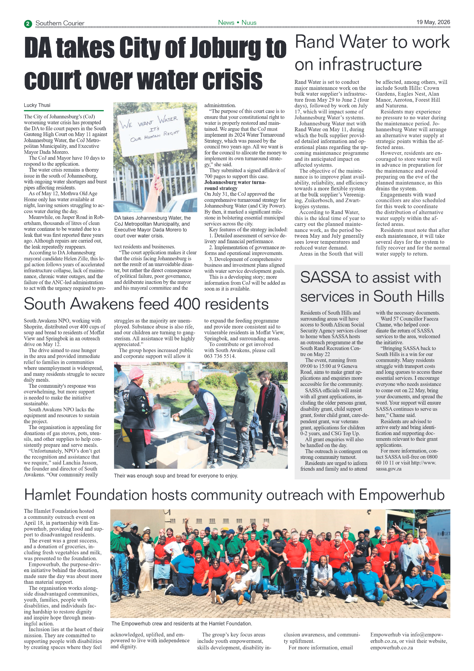 Southern Courier 19 May 2026 page 2